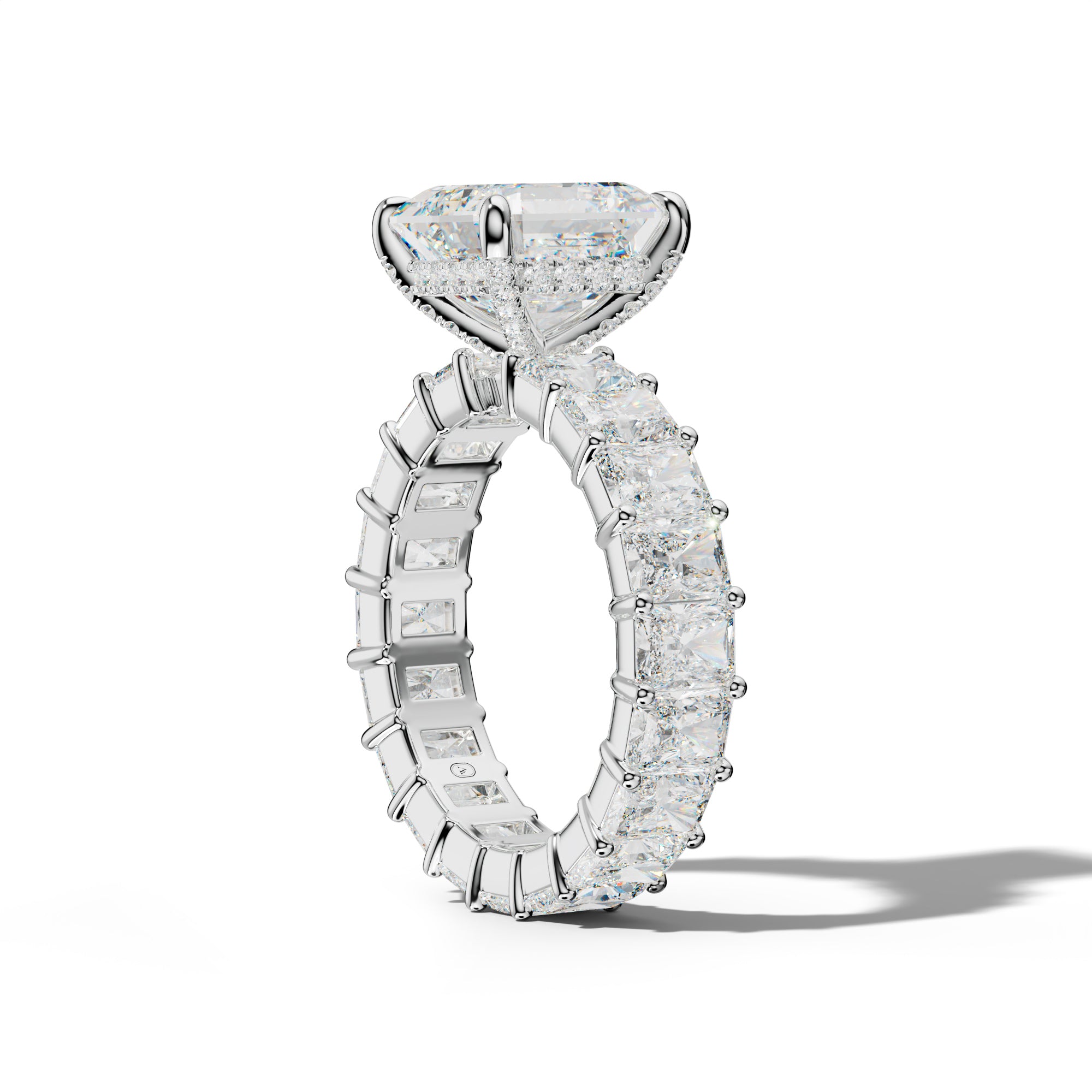 Nayeli Asscher Diamond Engagement Ring With Radiant Side Stones