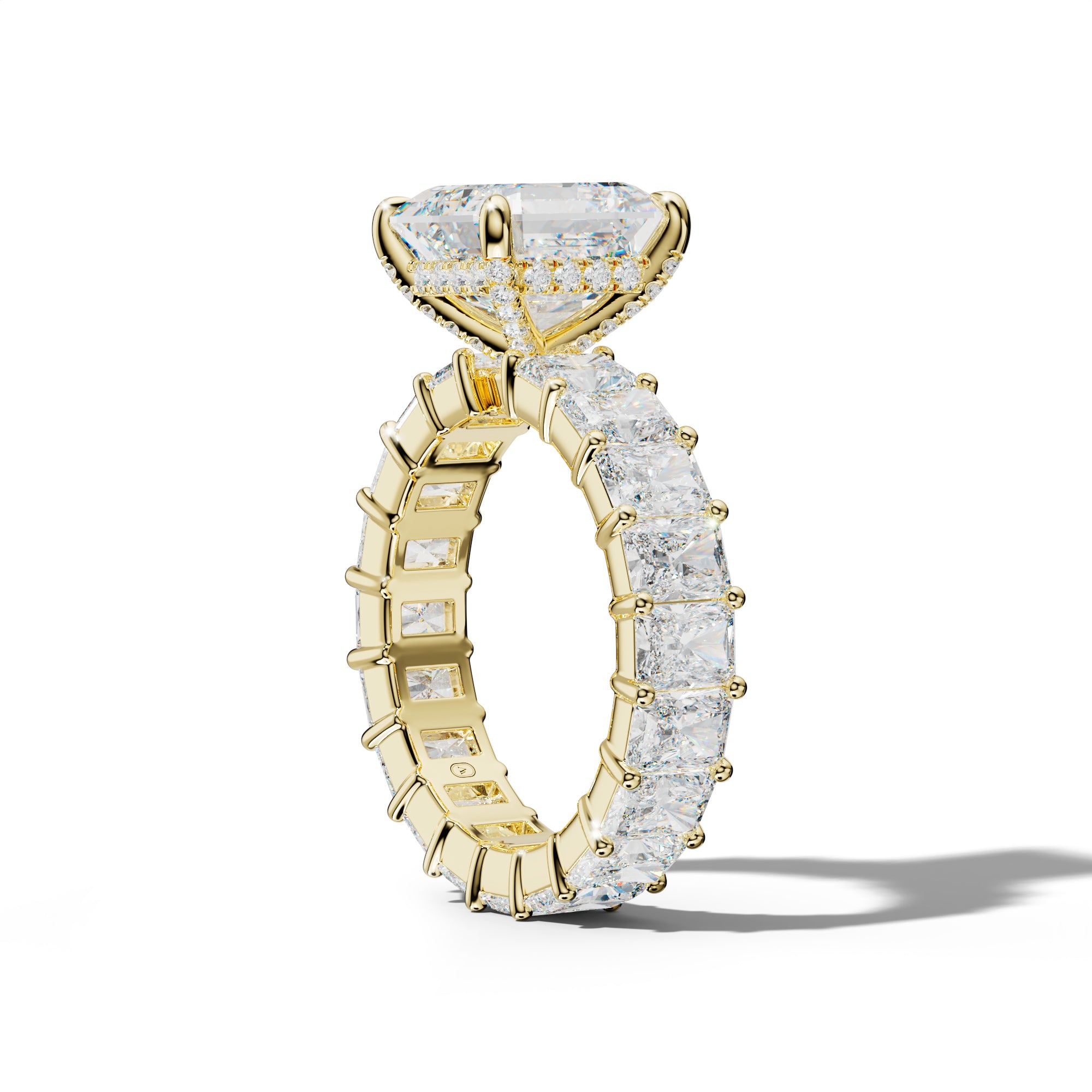 Nayeli Asscher Diamond Engagement Ring With Radiant Side Stones