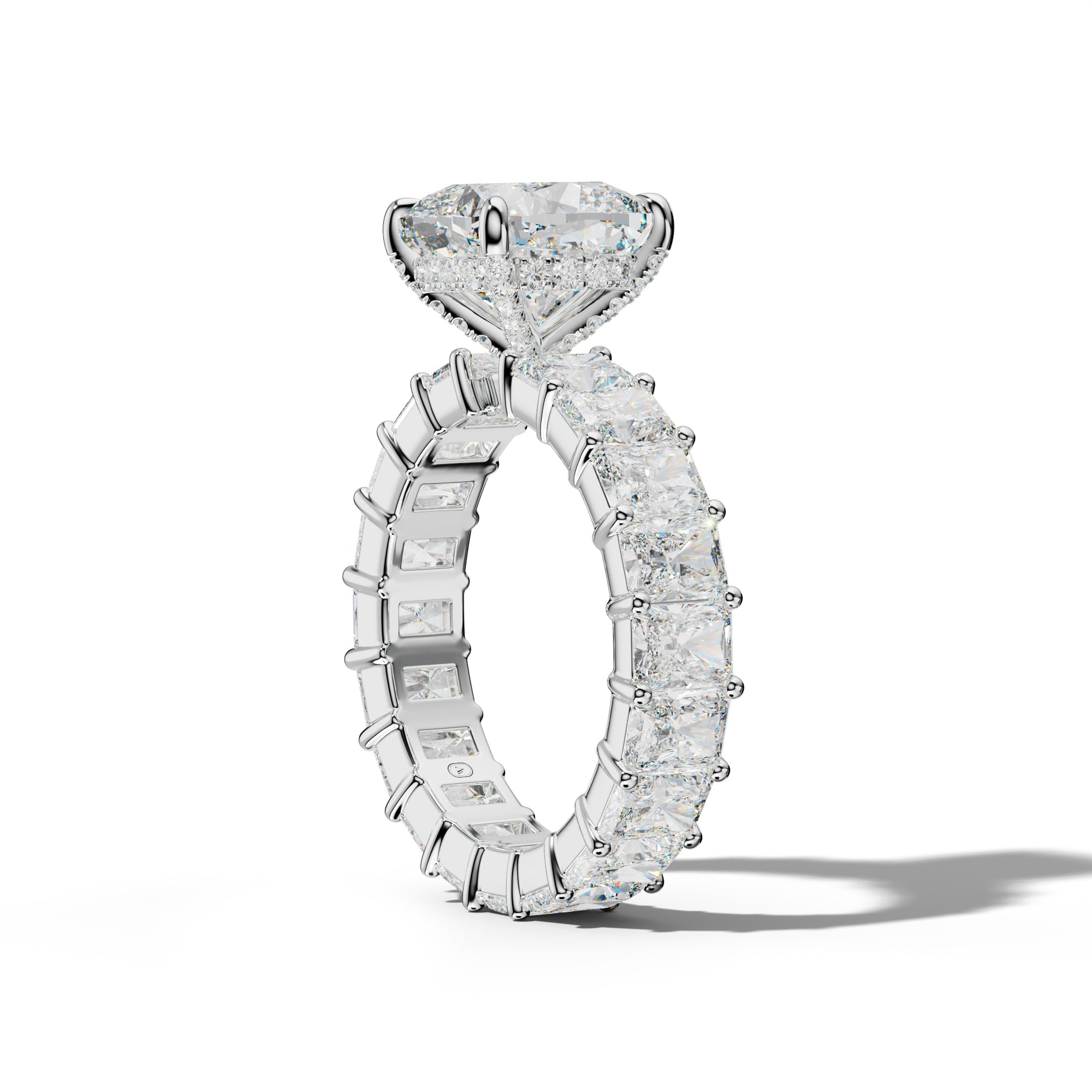 Nayeli Cushion Diamond Engagement Ring With Radiant Side Stones