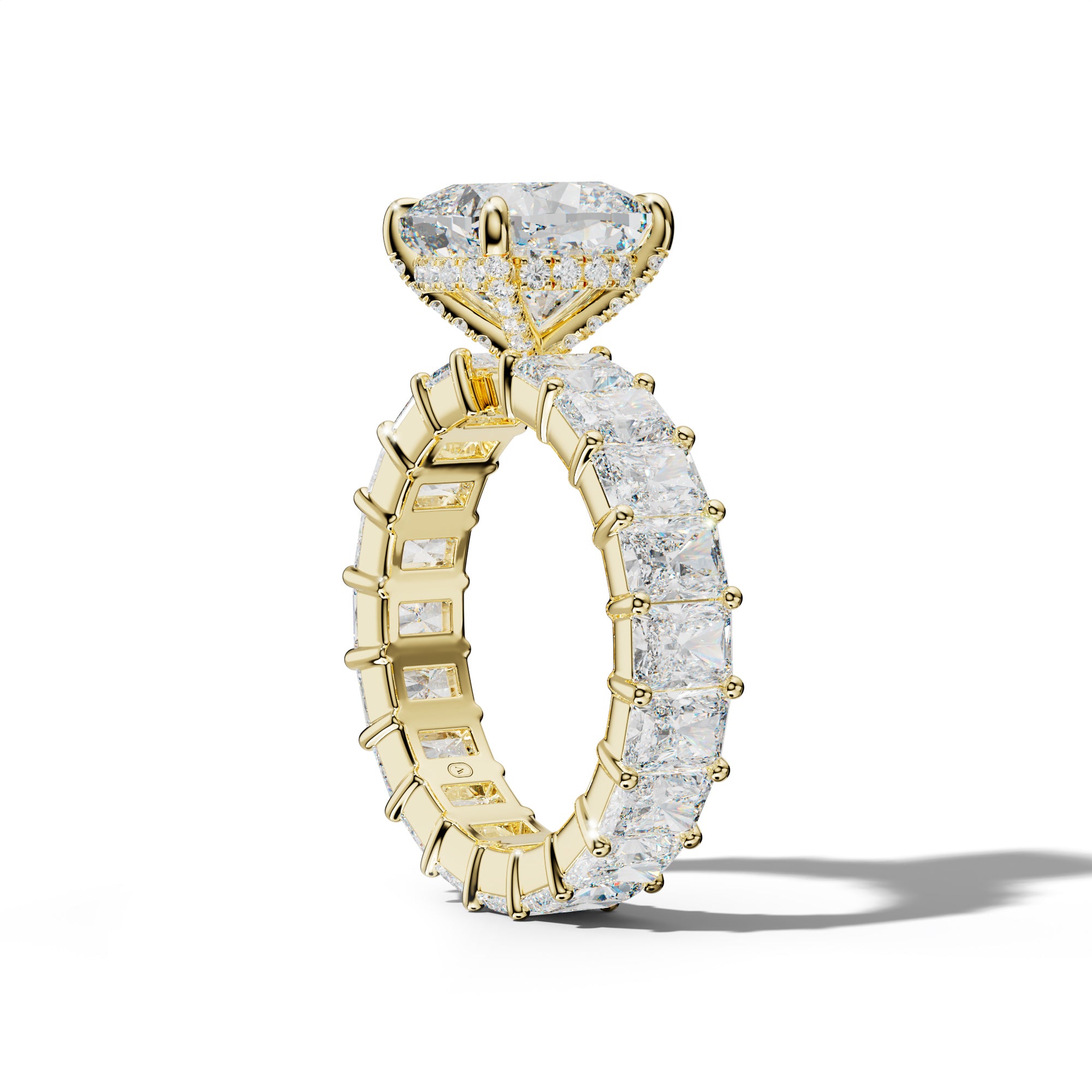 Nayeli Cushion Diamond Engagement Ring With Radiant Side Stones