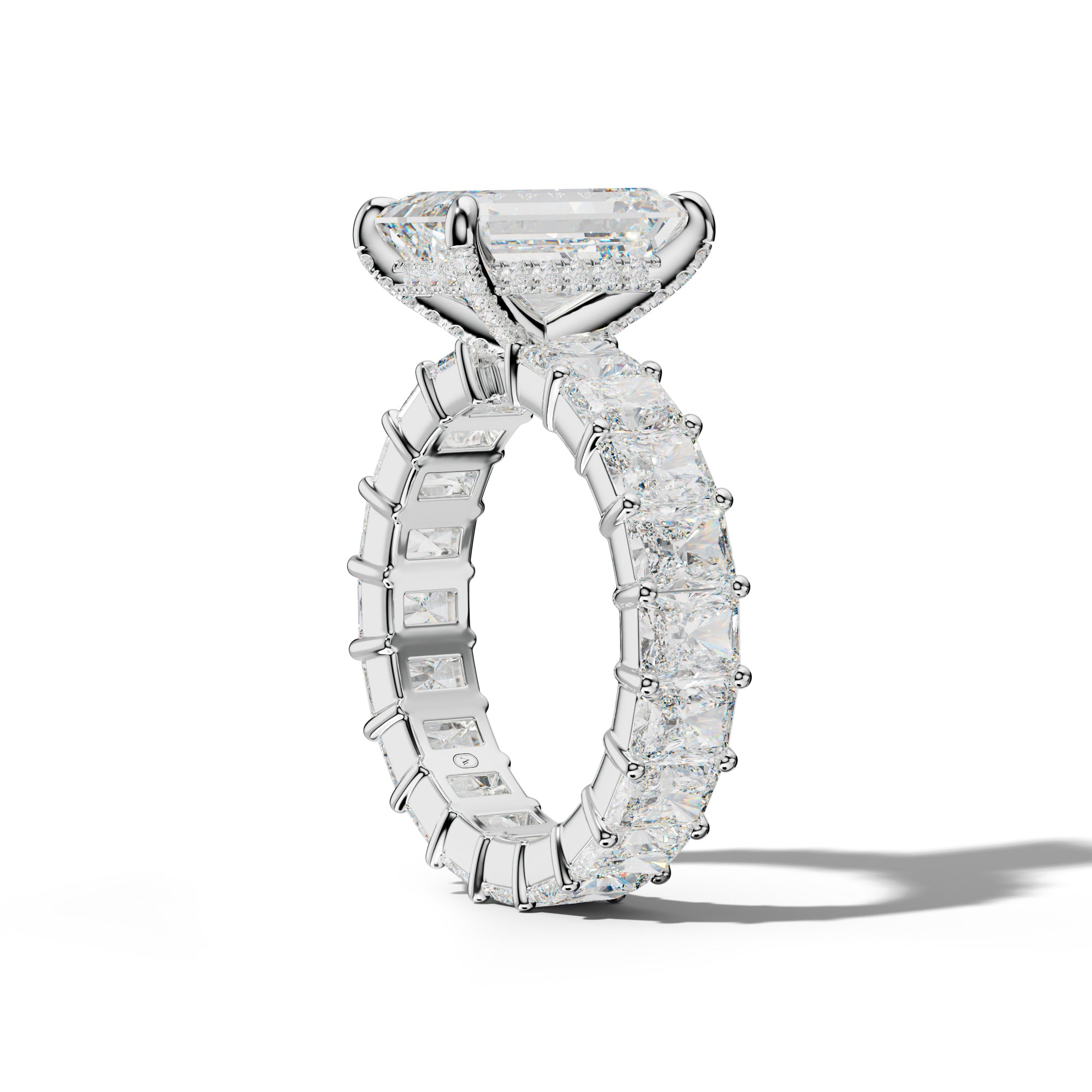 Nayeli Emerald Cut Engagement Ring With Radiant Side Stones