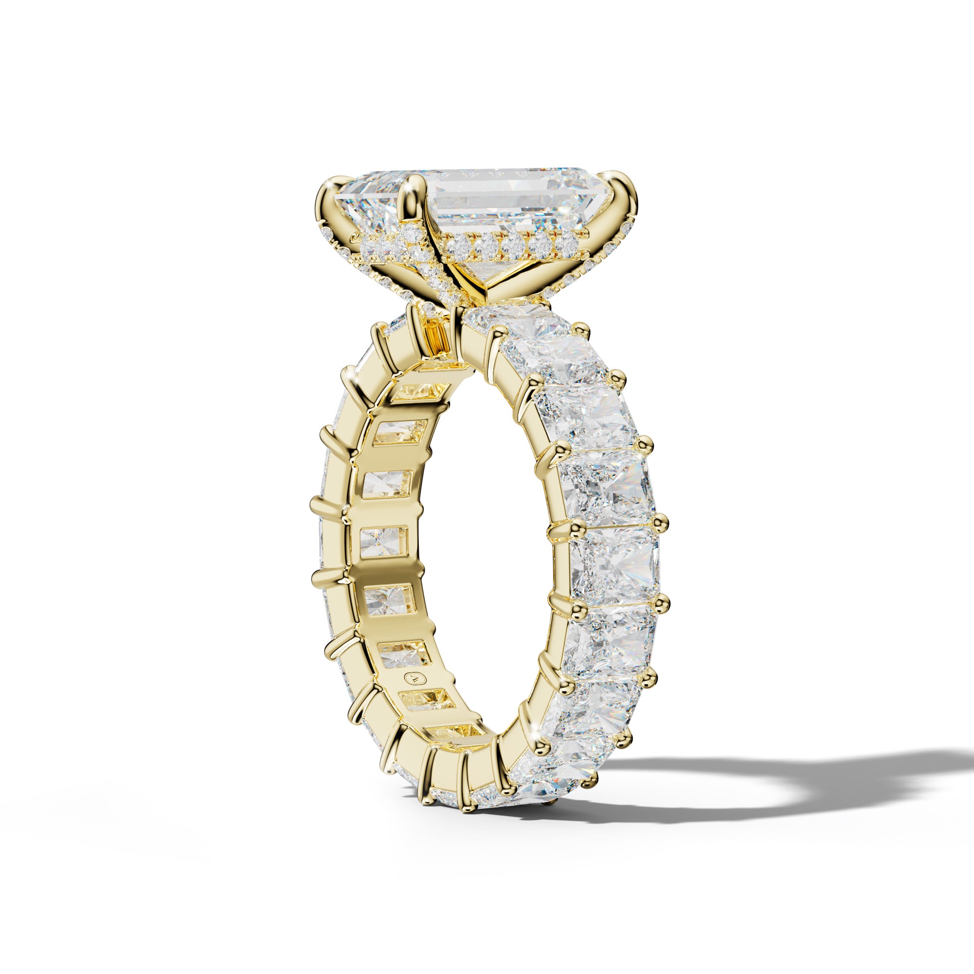 Nayeli Emerald Cut Engagement Ring With Radiant Side Stones