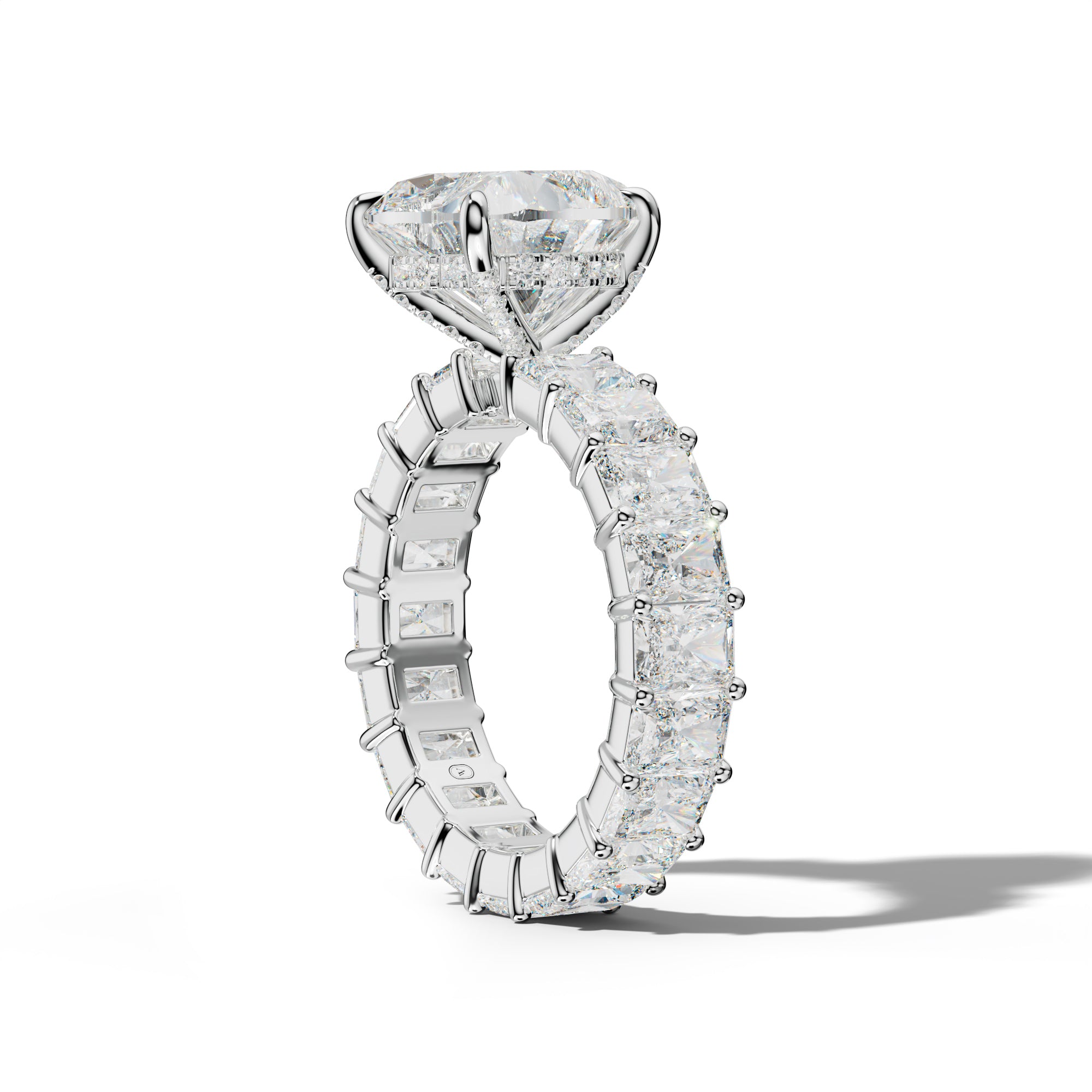 Nayeli Heart Diamond Engagement Ring With Radiant Side Stones