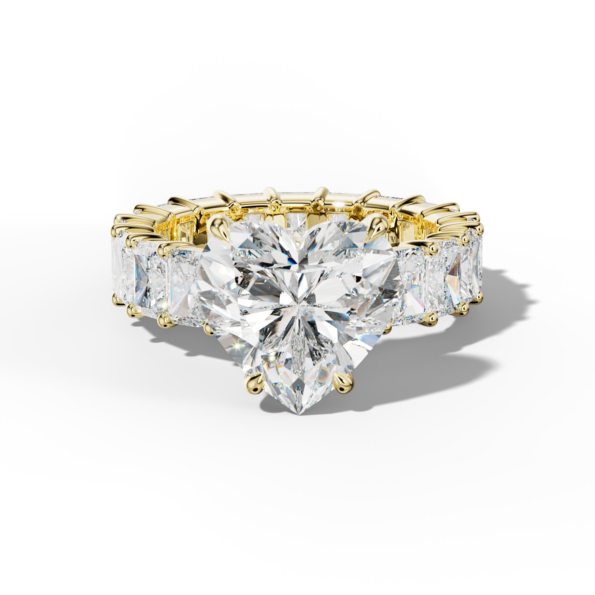 Nayeli Heart Diamond Engagement Ring With Radiant Side Stones