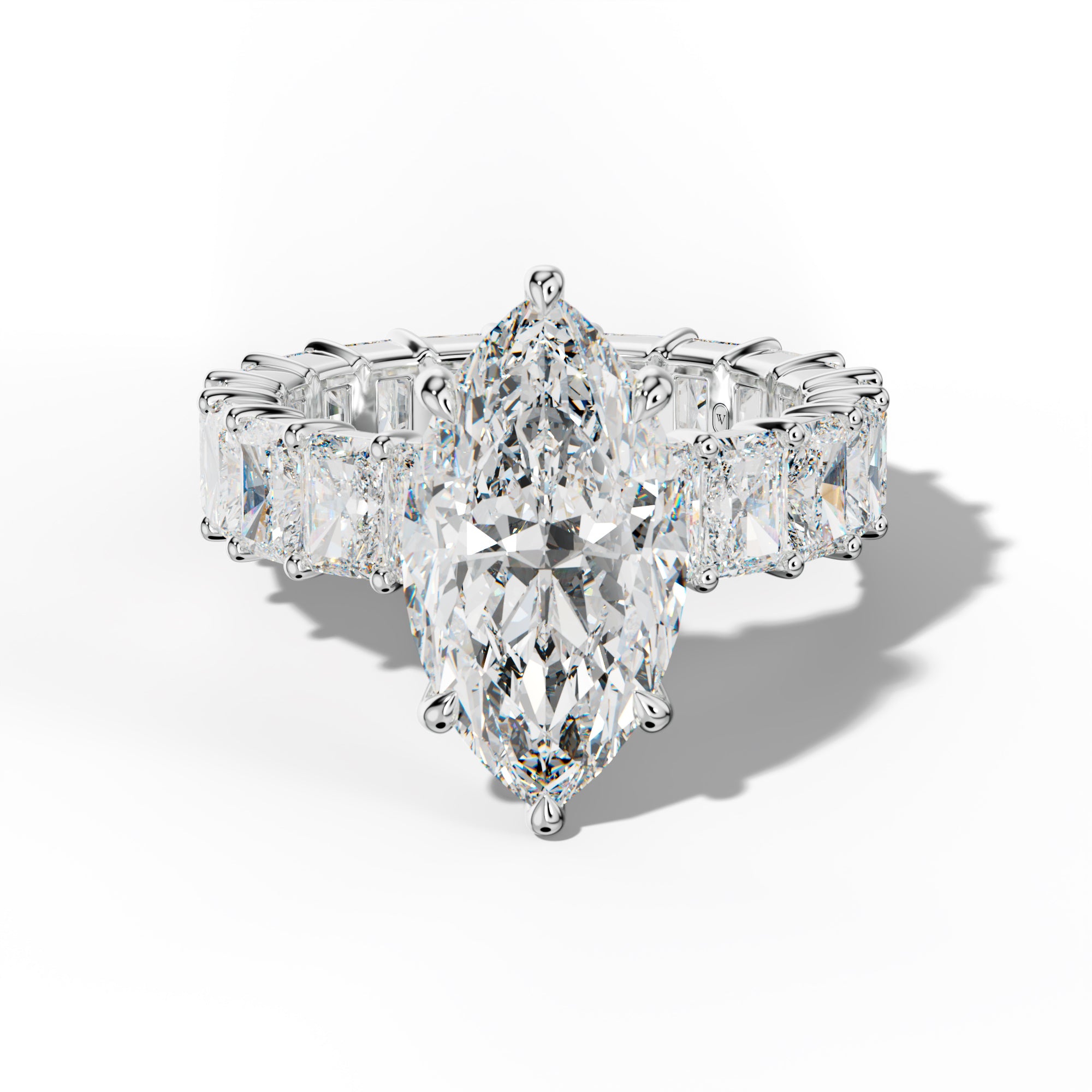 Nayeli Marquise Diamond Engagement Ring With Radiant Side Stones