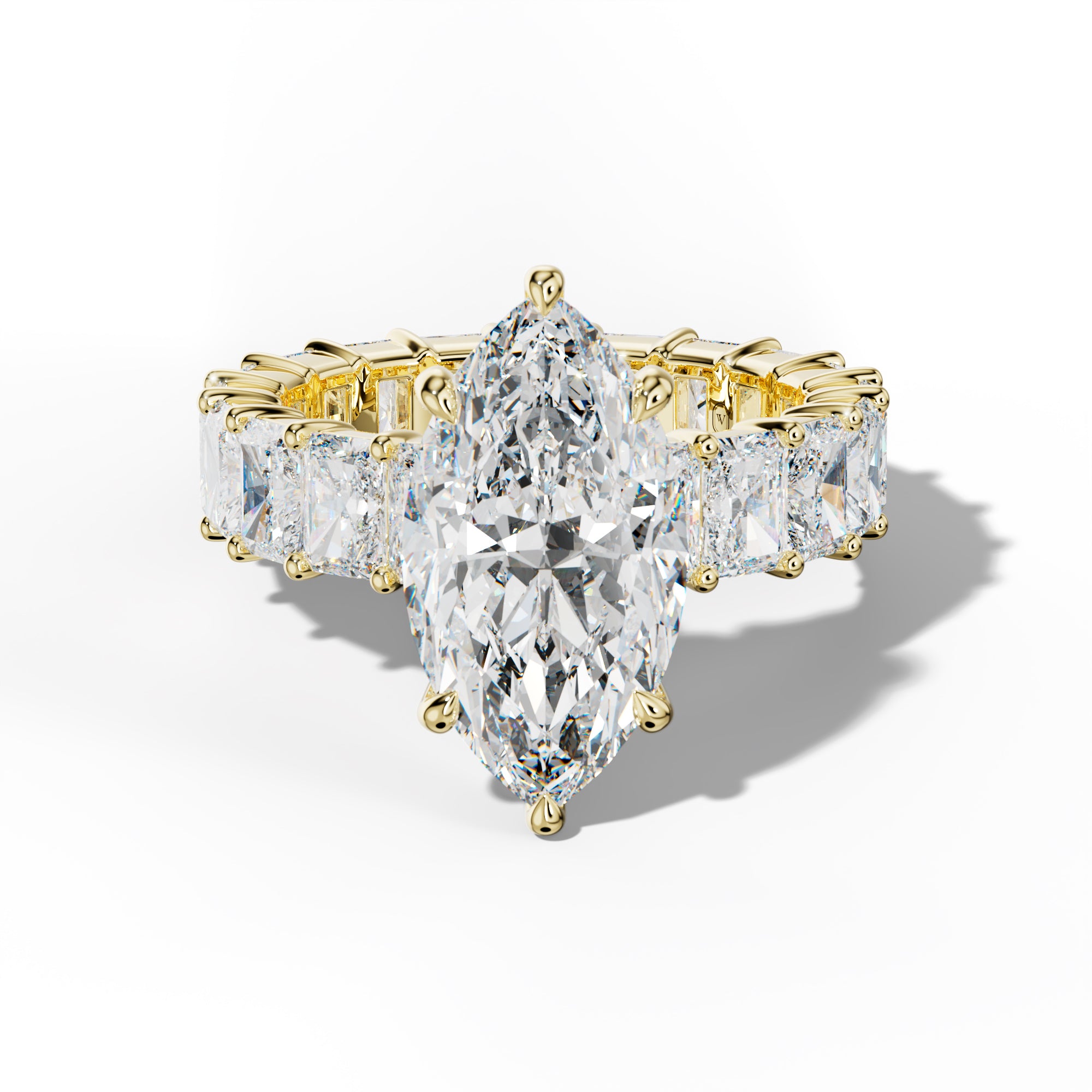 Nayeli Marquise Diamond Engagement Ring With Radiant Side Stones