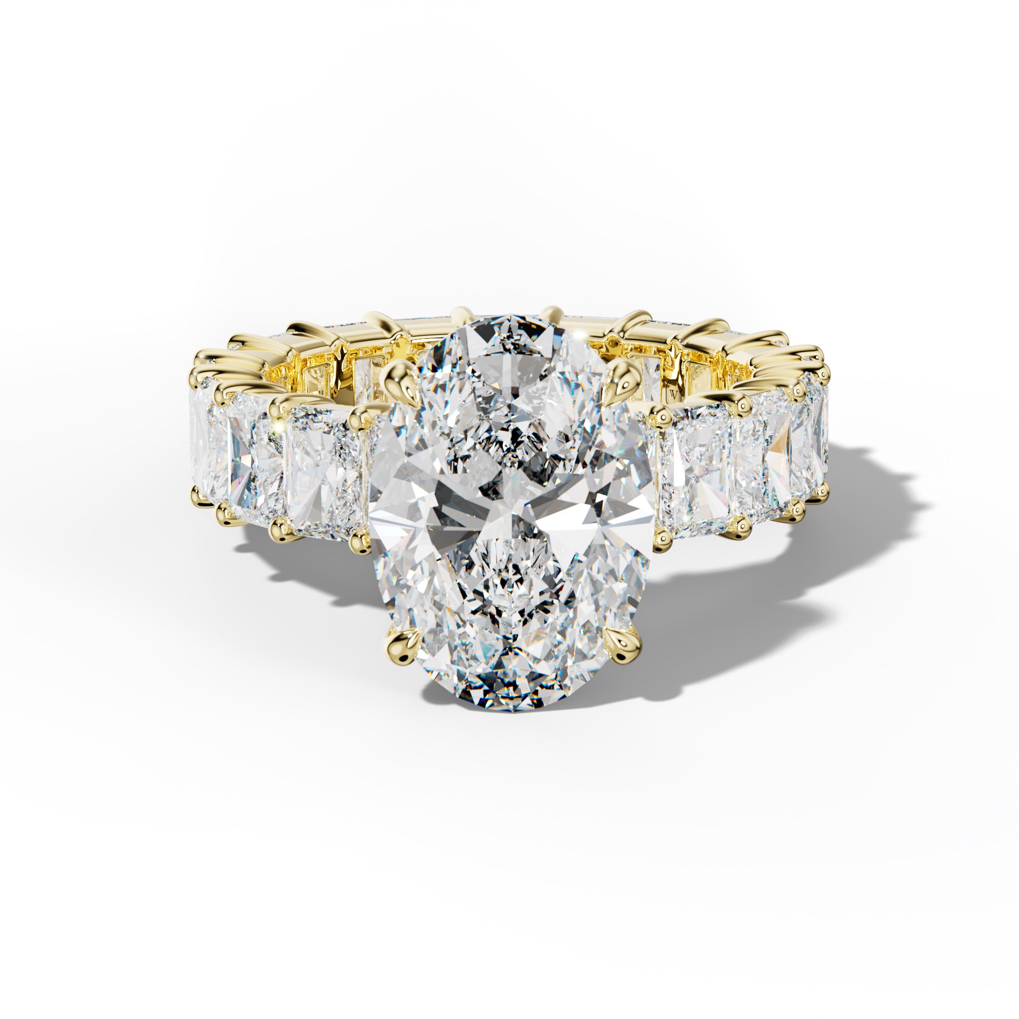 Nayeli Oval Diamond Engagement Ring With Radiant Side Stones