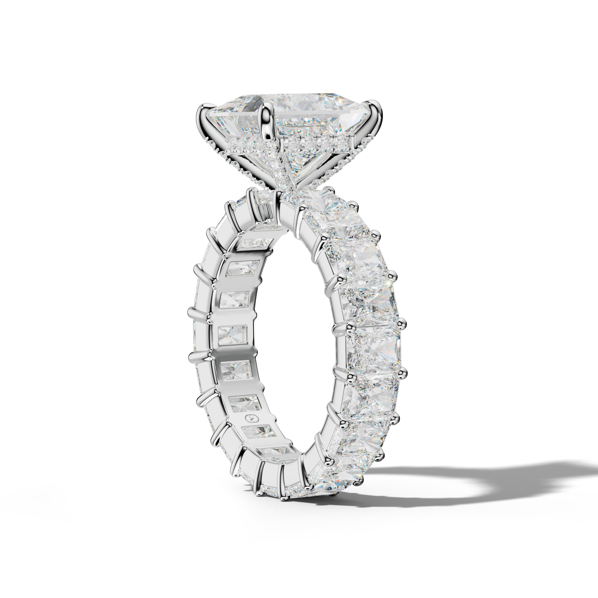 Nayeli Princess Cut Engagement Ring With Radiant Side Stones