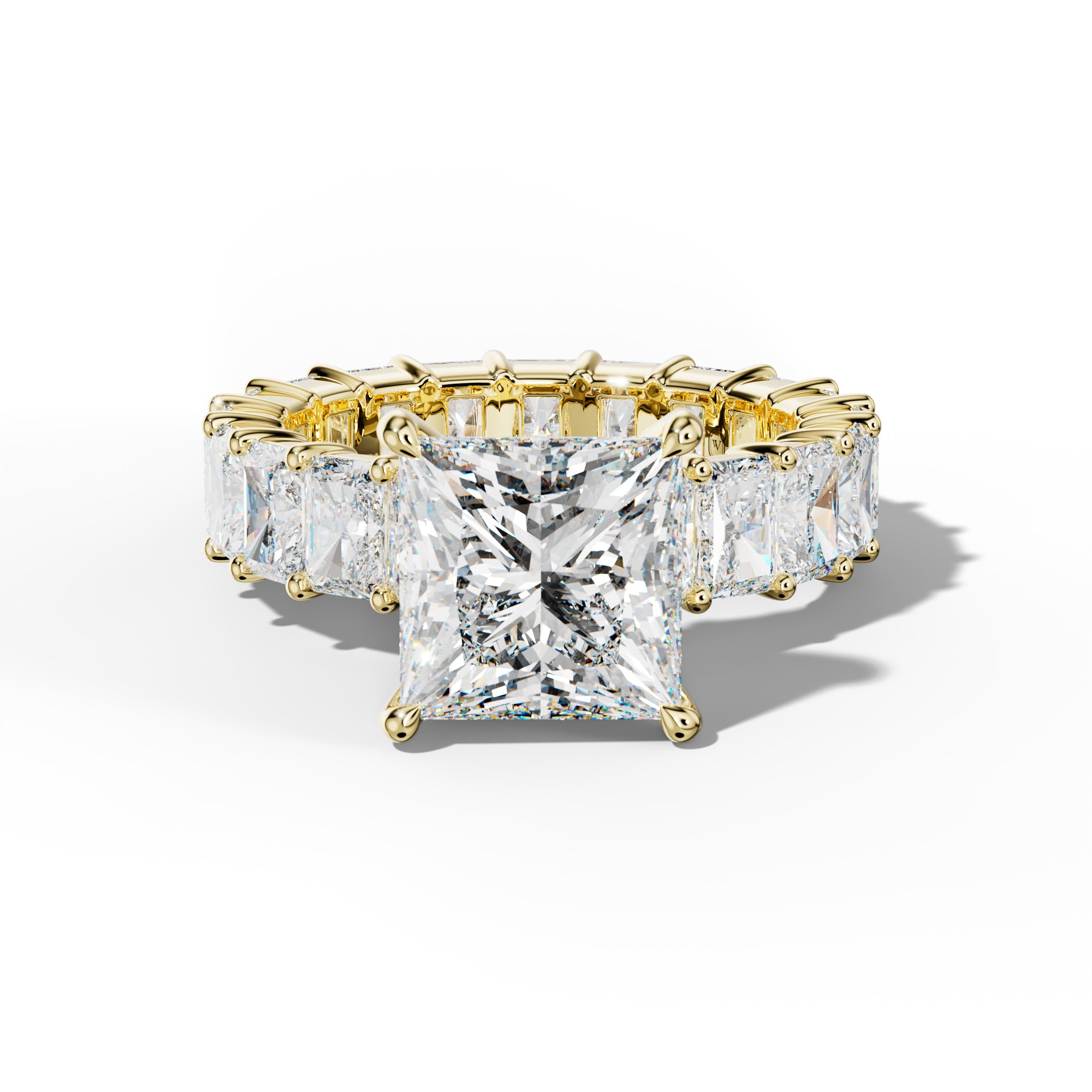 Nayeli Princess Cut Engagement Ring With Radiant Side Stones