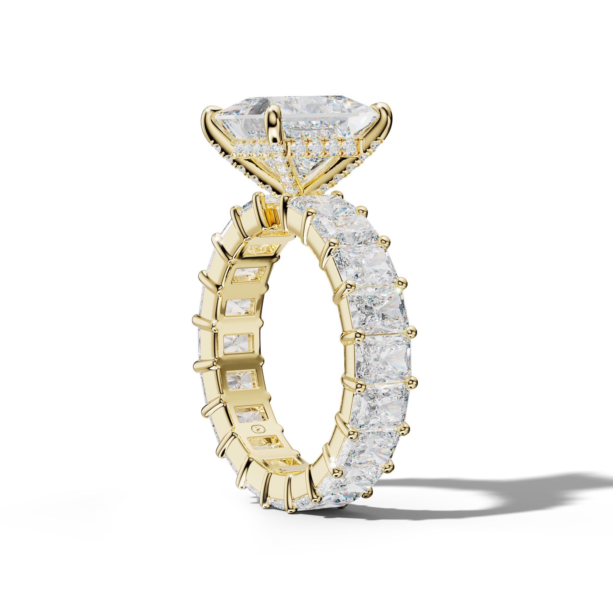 Nayeli Princess Cut Engagement Ring With Radiant Side Stones