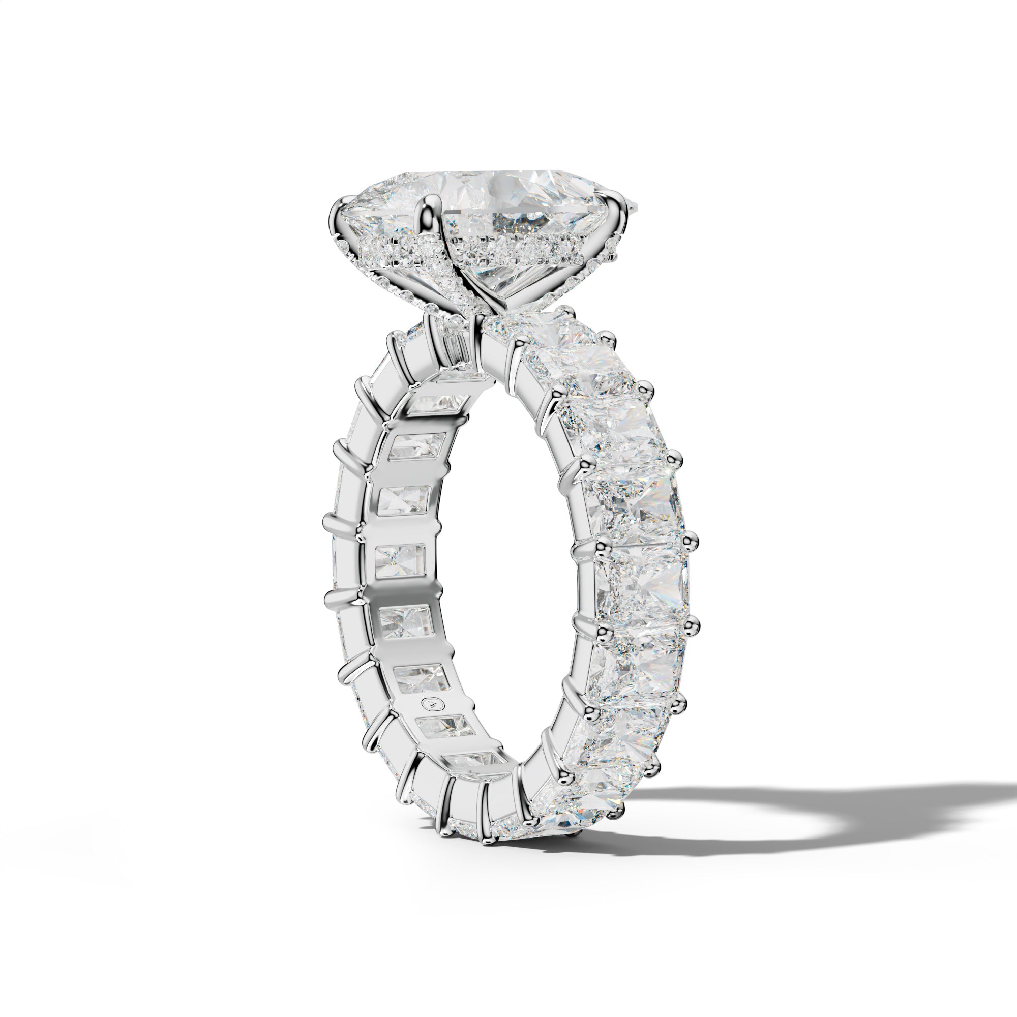 Nayeli Pear Shape Engagement Ring With Radiant Side Stones