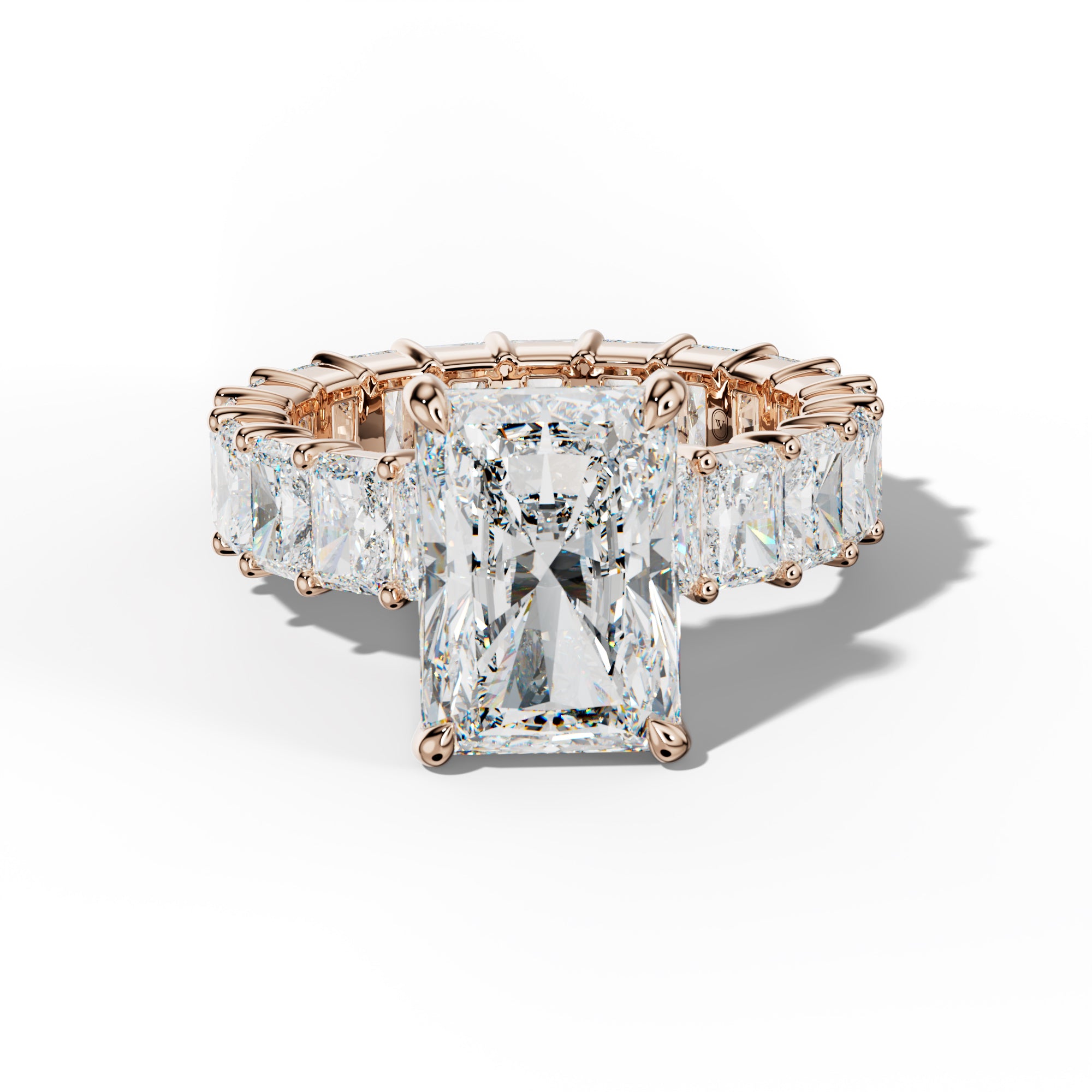 Nayeli Radiant Diamond Engagement Ring With Radiant Side Stones