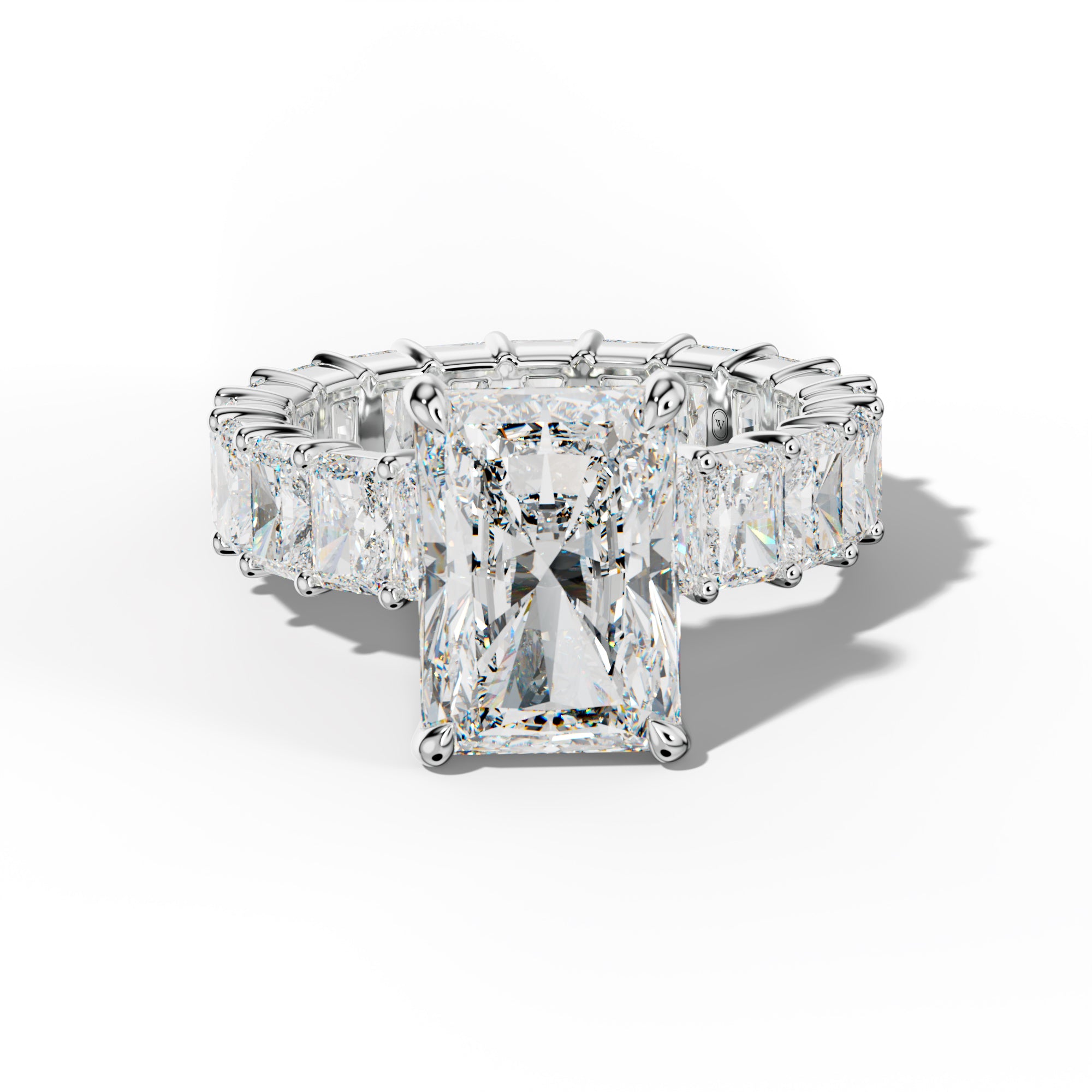 Nayeli Radiant Diamond Engagement Ring With Radiant Side Stones