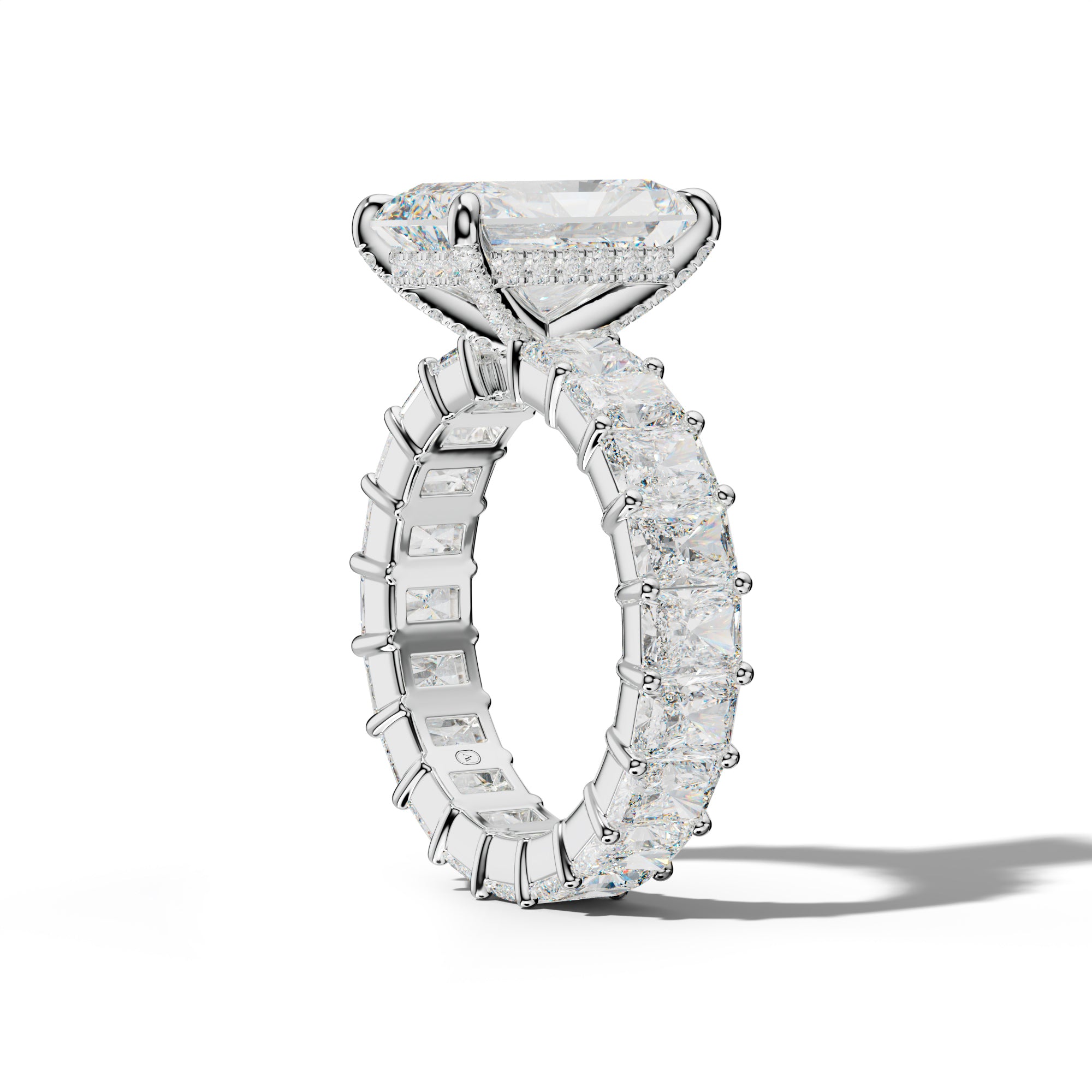 Nayeli Radiant Diamond Engagement Ring With Radiant Side Stones