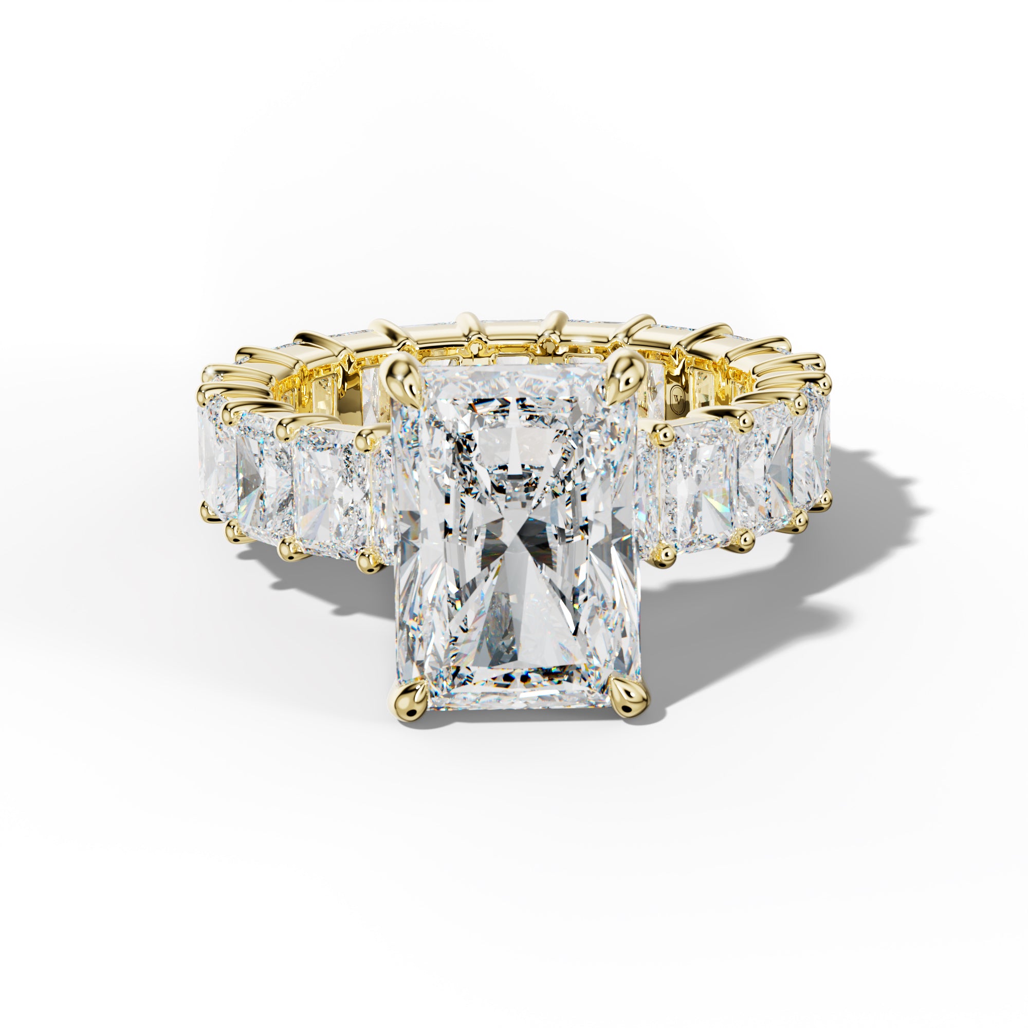 Nayeli Radiant Diamond Engagement Ring With Radiant Side Stones