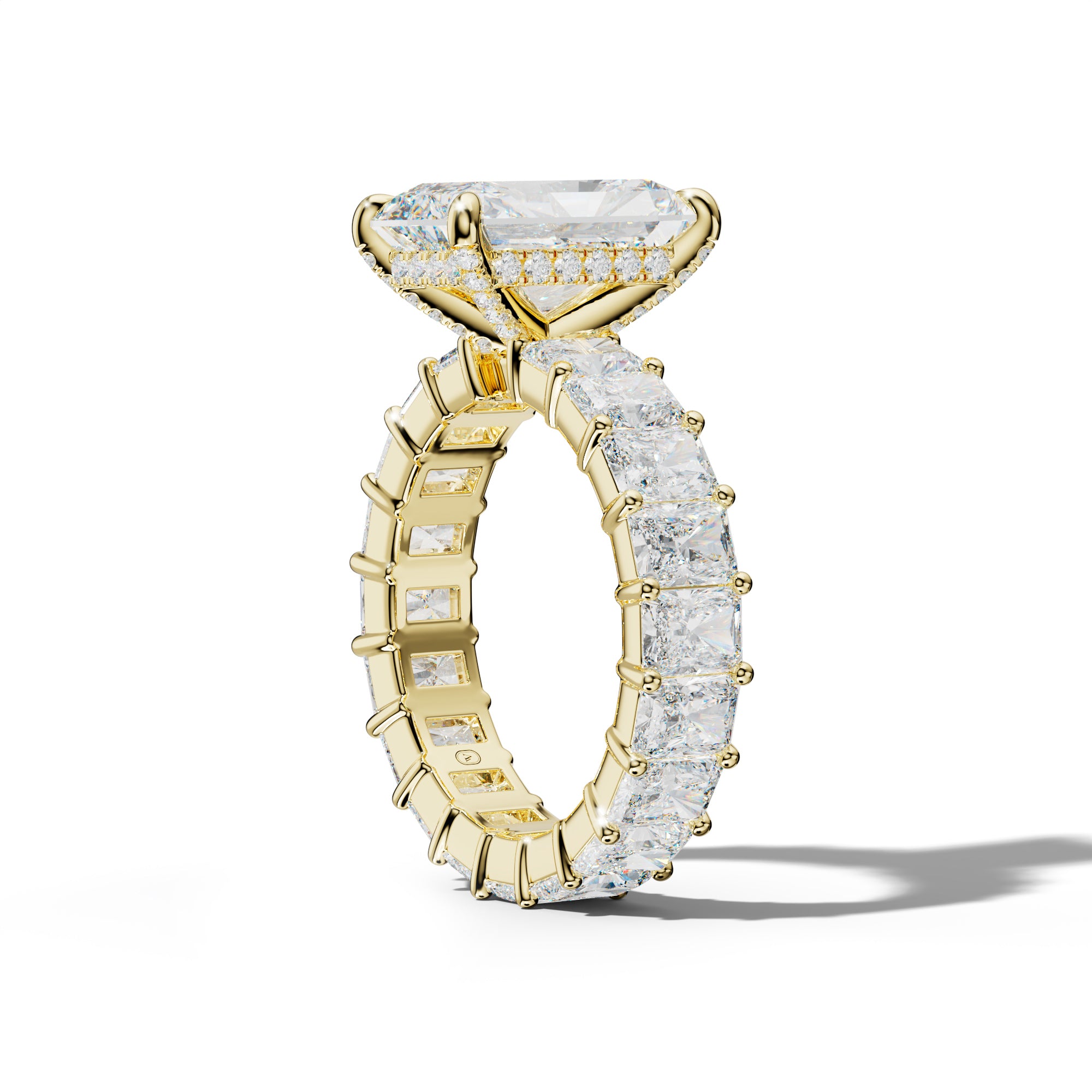 Nayeli Radiant Diamond Engagement Ring With Radiant Side Stones