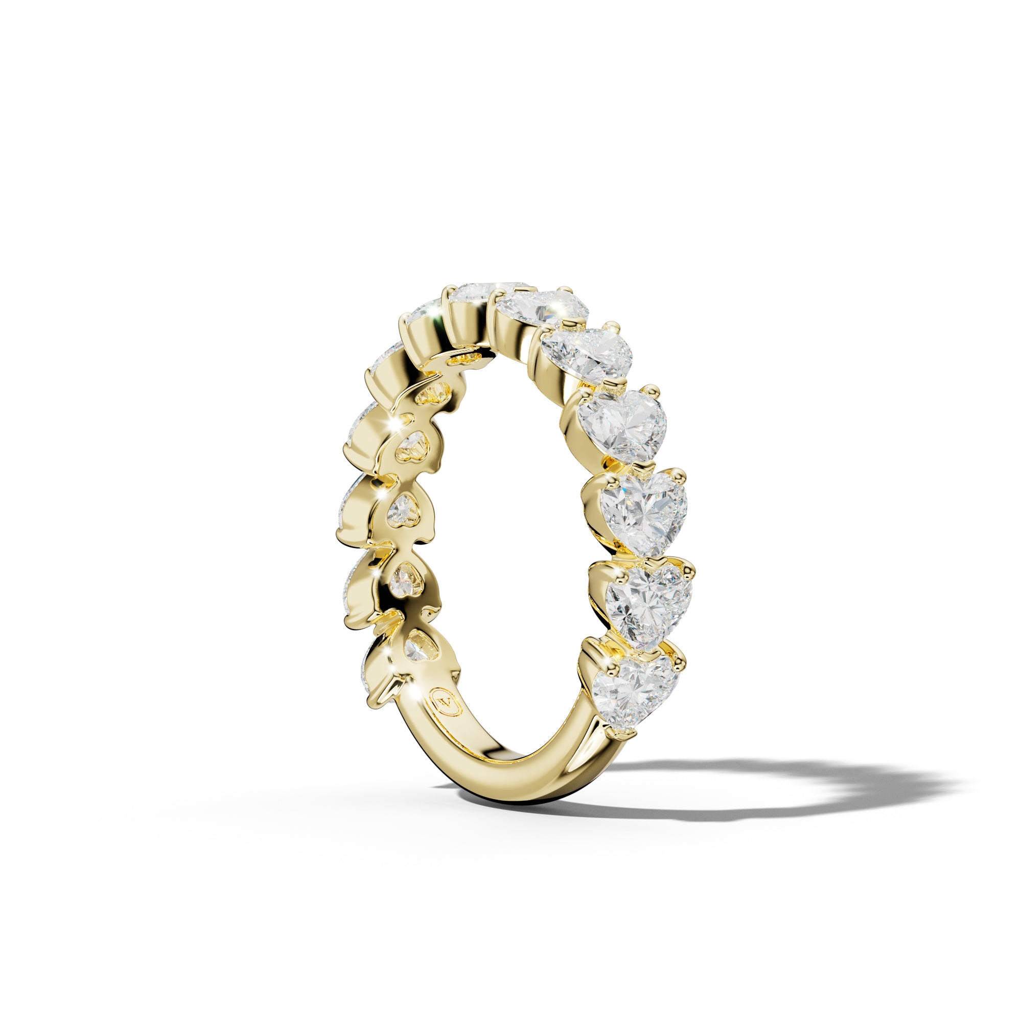 3.0 Carat East West Heart Diamond 3/4 Anniversary Band Shared Prong  Low-Set Design