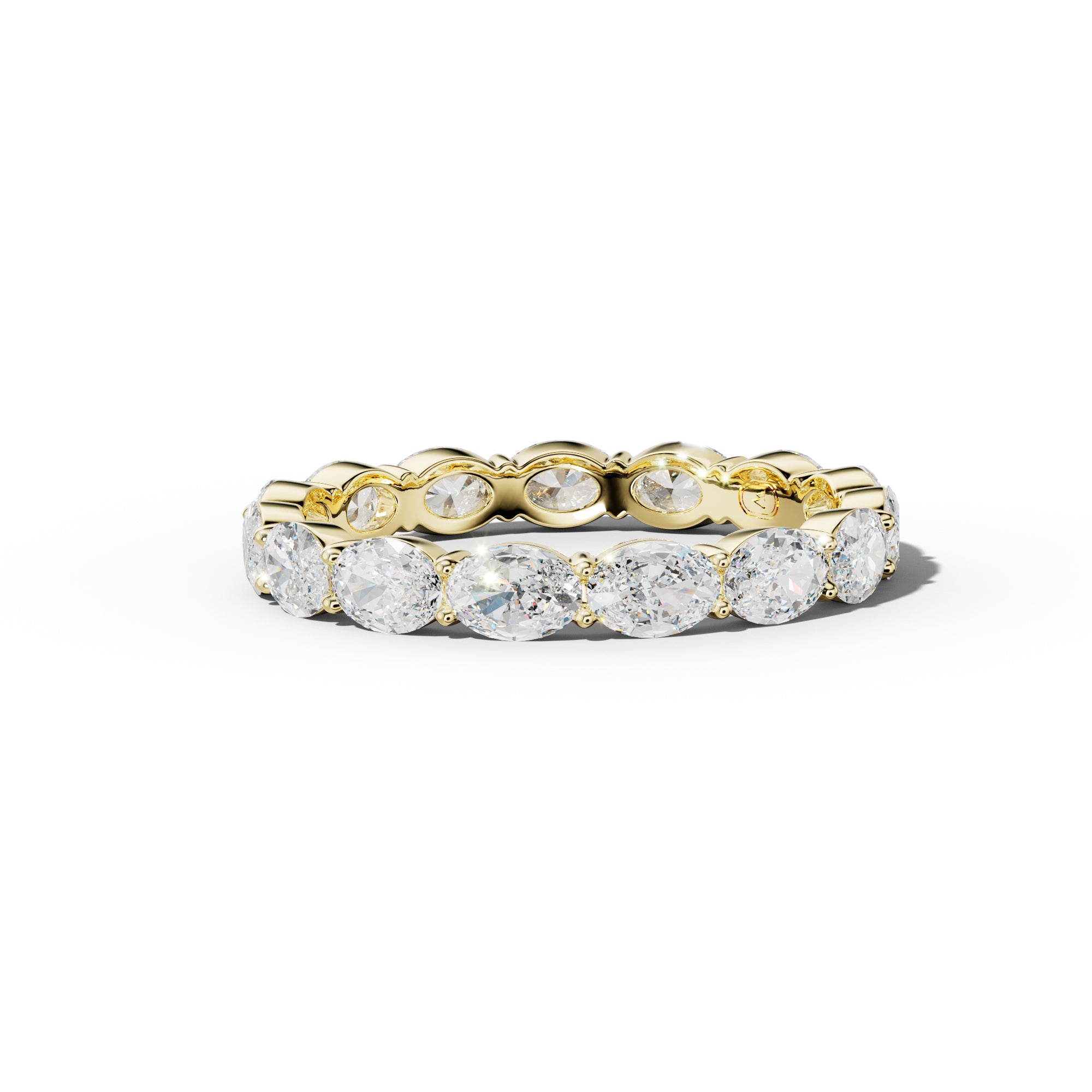 3.0 Carat East West Oval Diamond Eternity Band Shared Prong  Low-Set Design