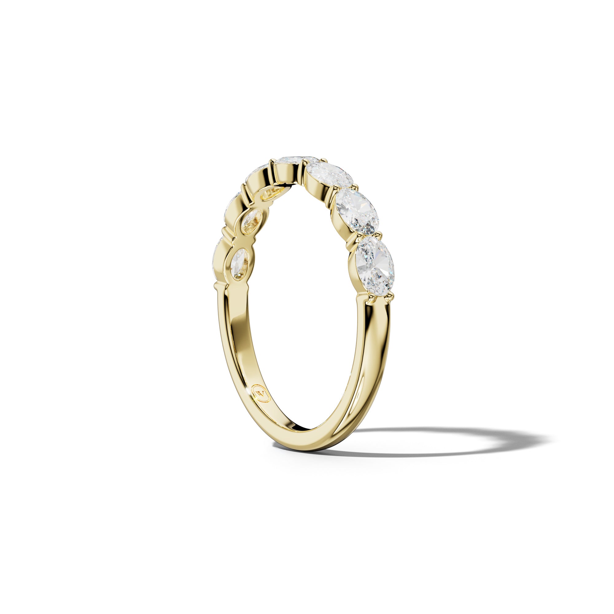 1.0 Carat East West Oval Diamond Half Anniversary Band Shared Prong  Low-Set Design