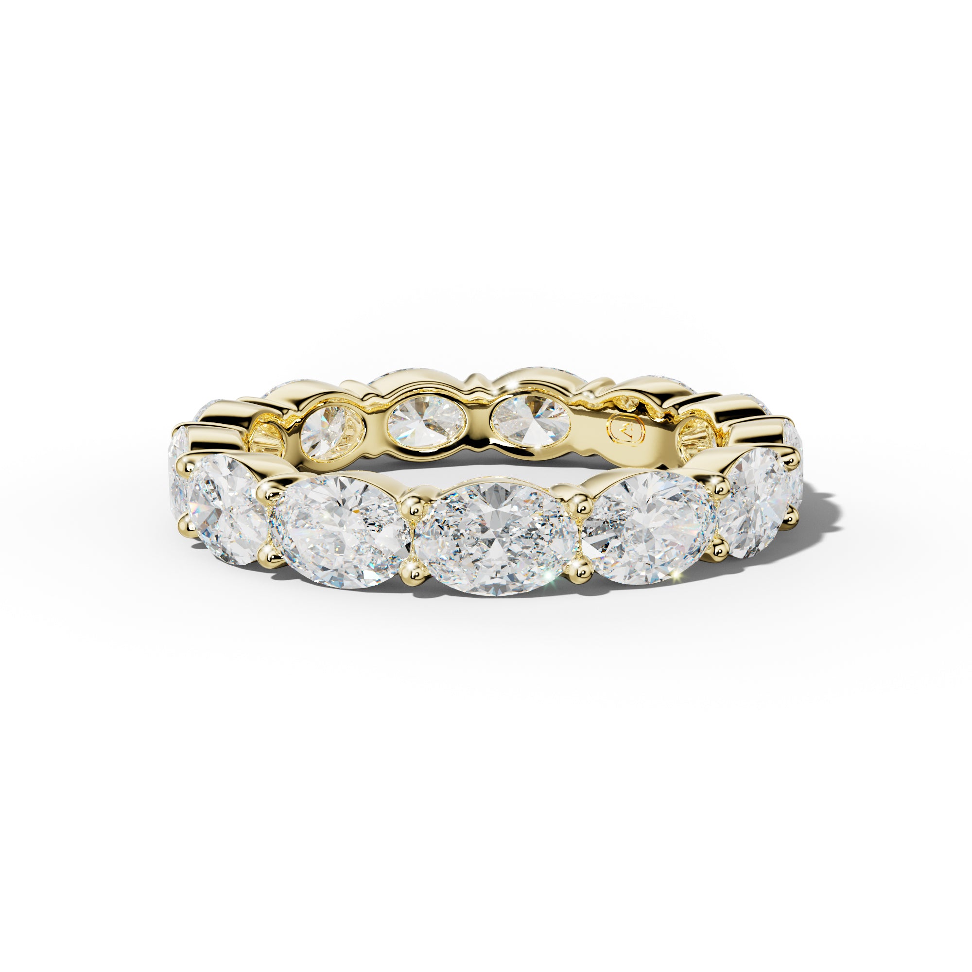 4.0 Carat East West Oval Diamond Eternity Band Shared Prong  Low-Set Design