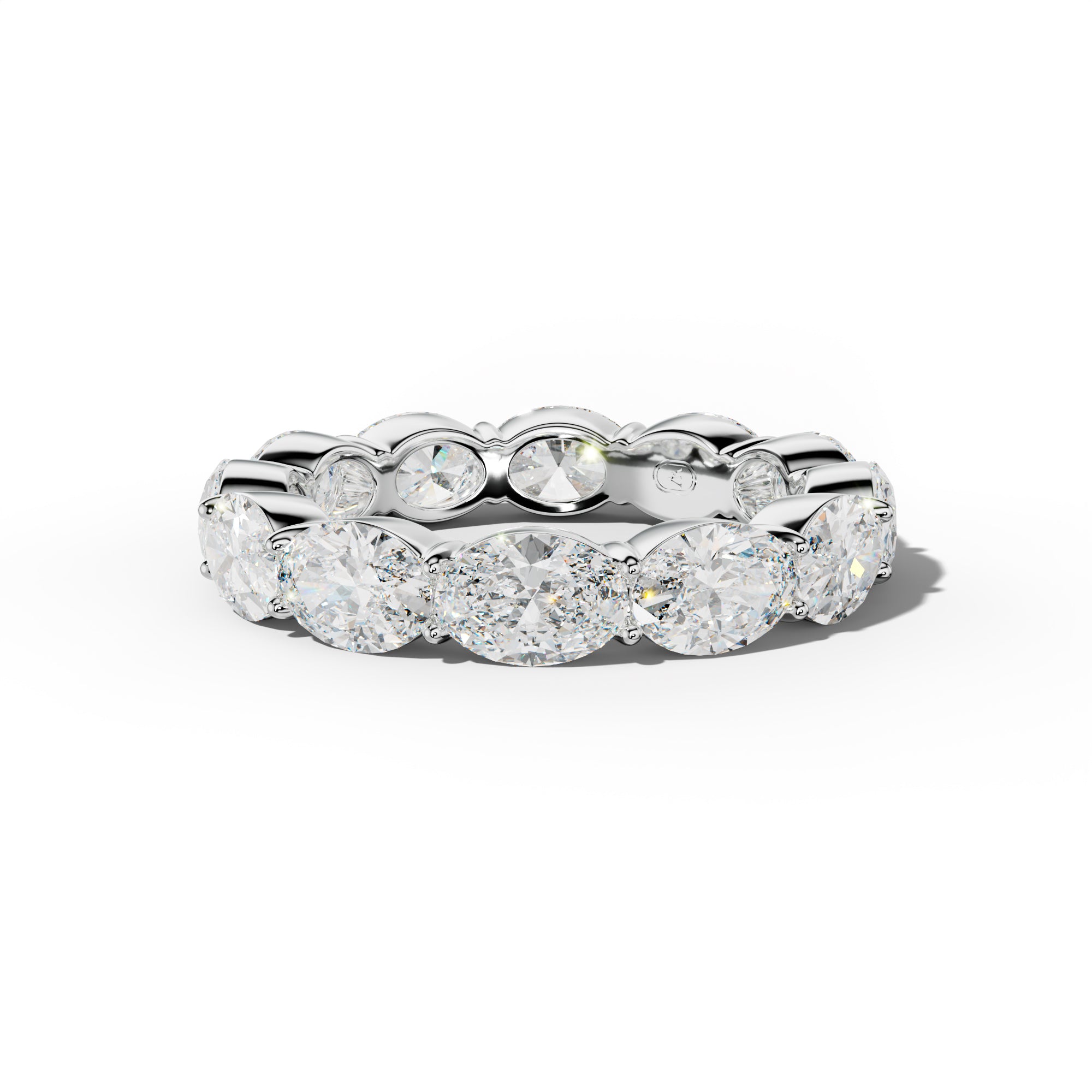 5.0 Carat East West Oval Diamond Eternity Band Shared Prong  Low-Set Design