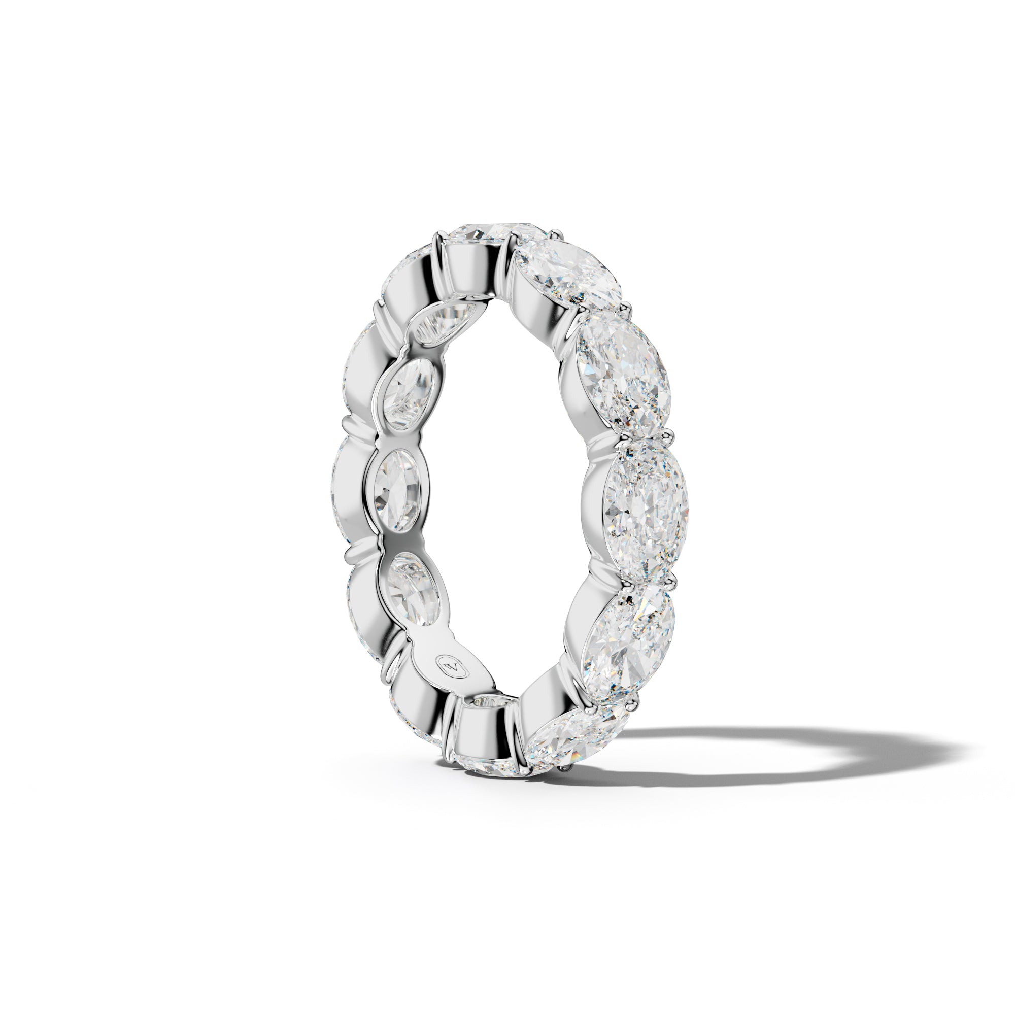 5.0 Carat East West Oval Diamond Eternity Band Shared Prong  Low-Set Design