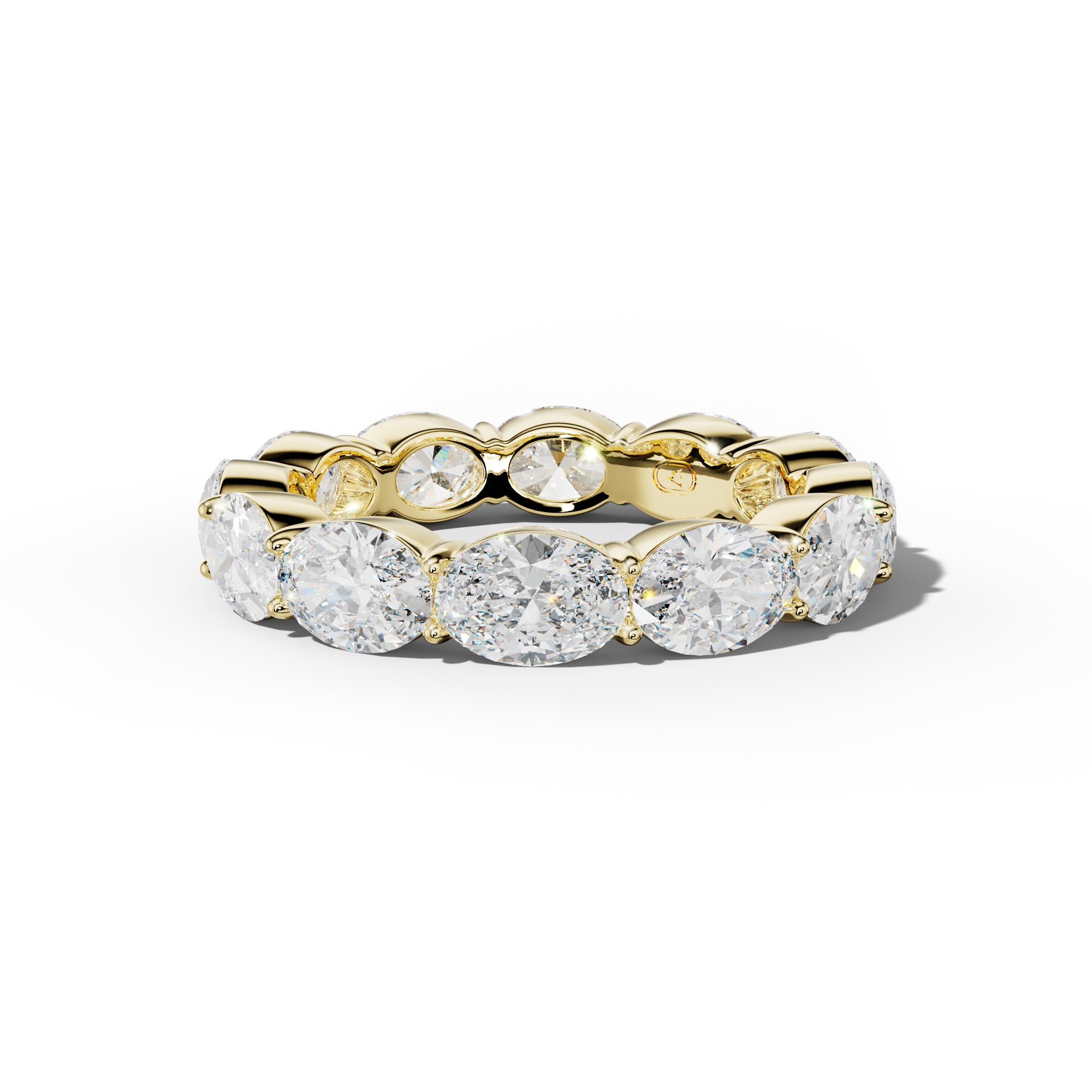 5.0 Carat East West Oval Diamond Eternity Band Shared Prong  Low-Set Design