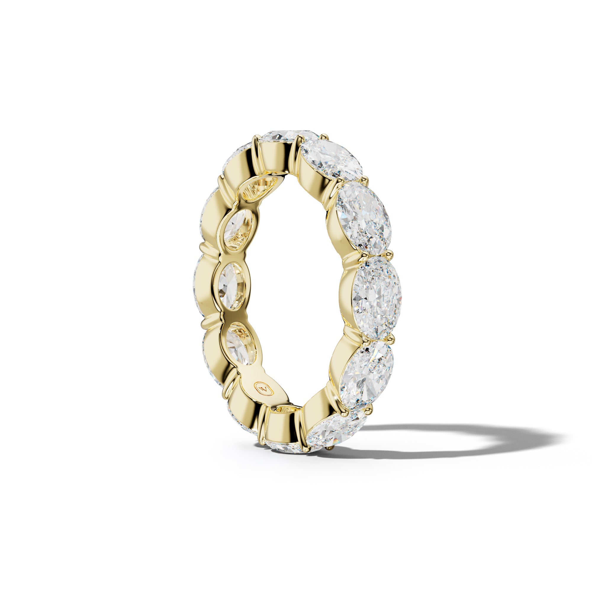 5.0 Carat East West Oval Diamond Eternity Band Shared Prong  Low-Set Design