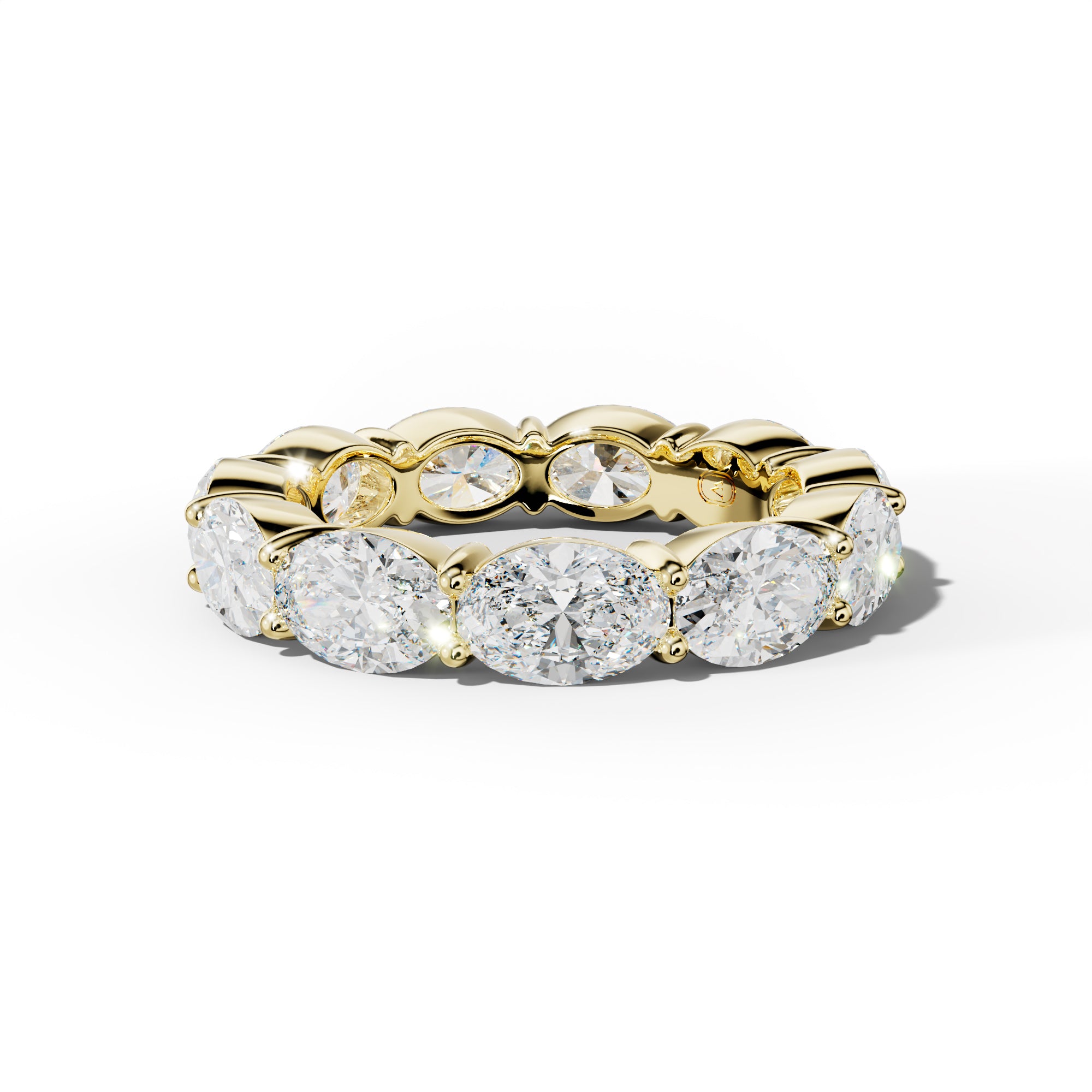 6.0 Carat East West Oval Diamond Eternity Band Shared Prong  Low-Set Design
