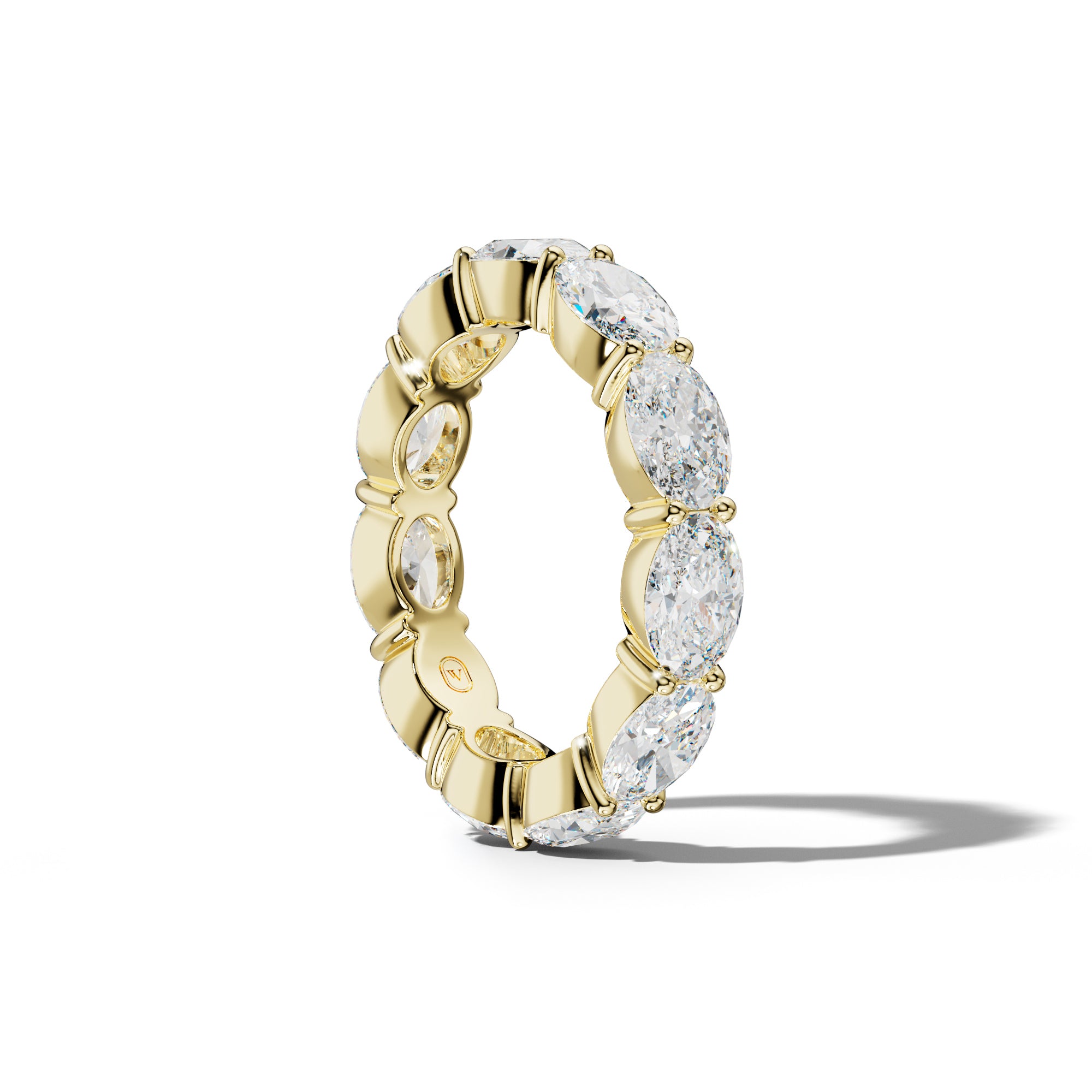 6.0 Carat East West Oval Diamond Eternity Band Shared Prong  Low-Set Design