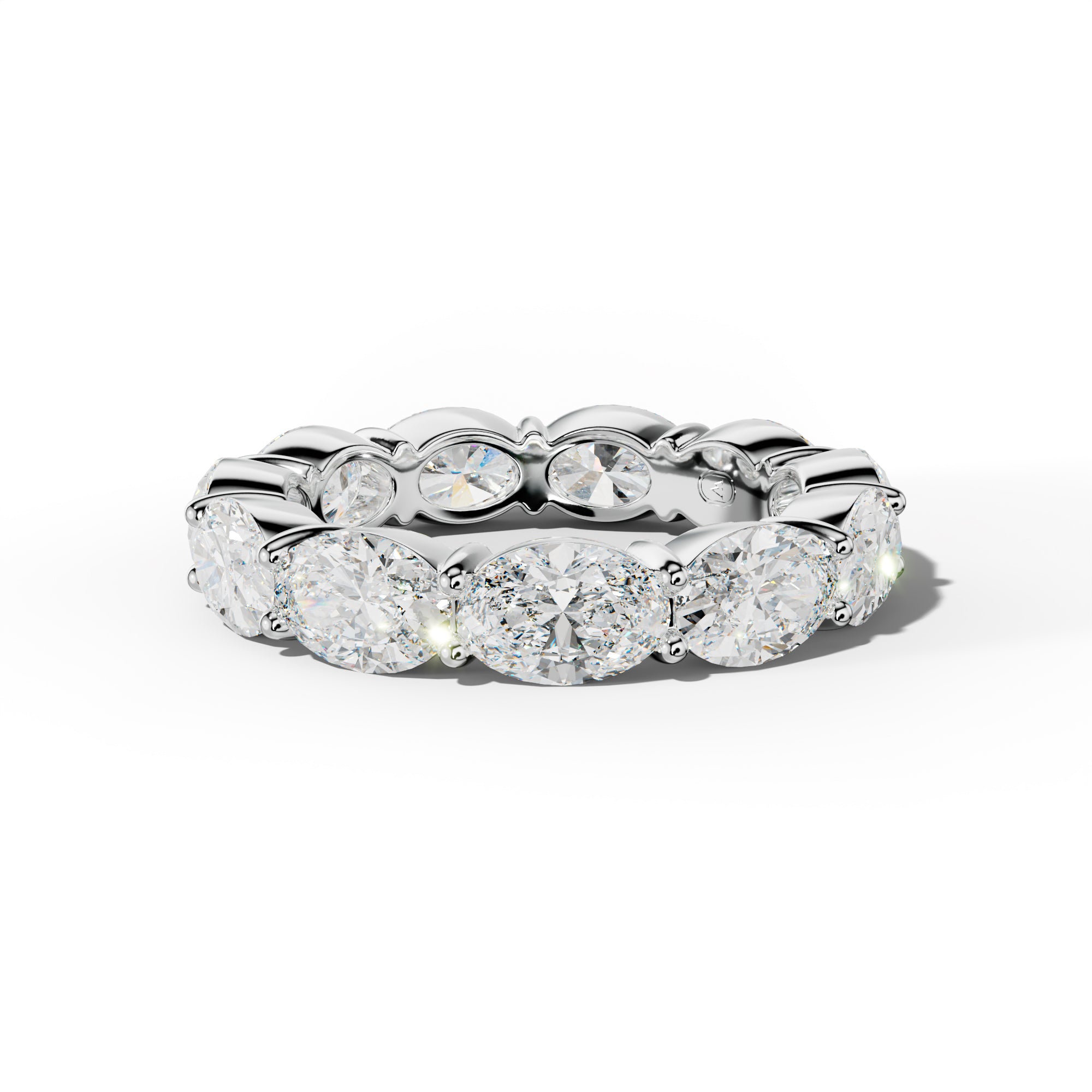 6.0 Carat East West Oval Diamond Eternity Band Shared Prong  Low-Set Design