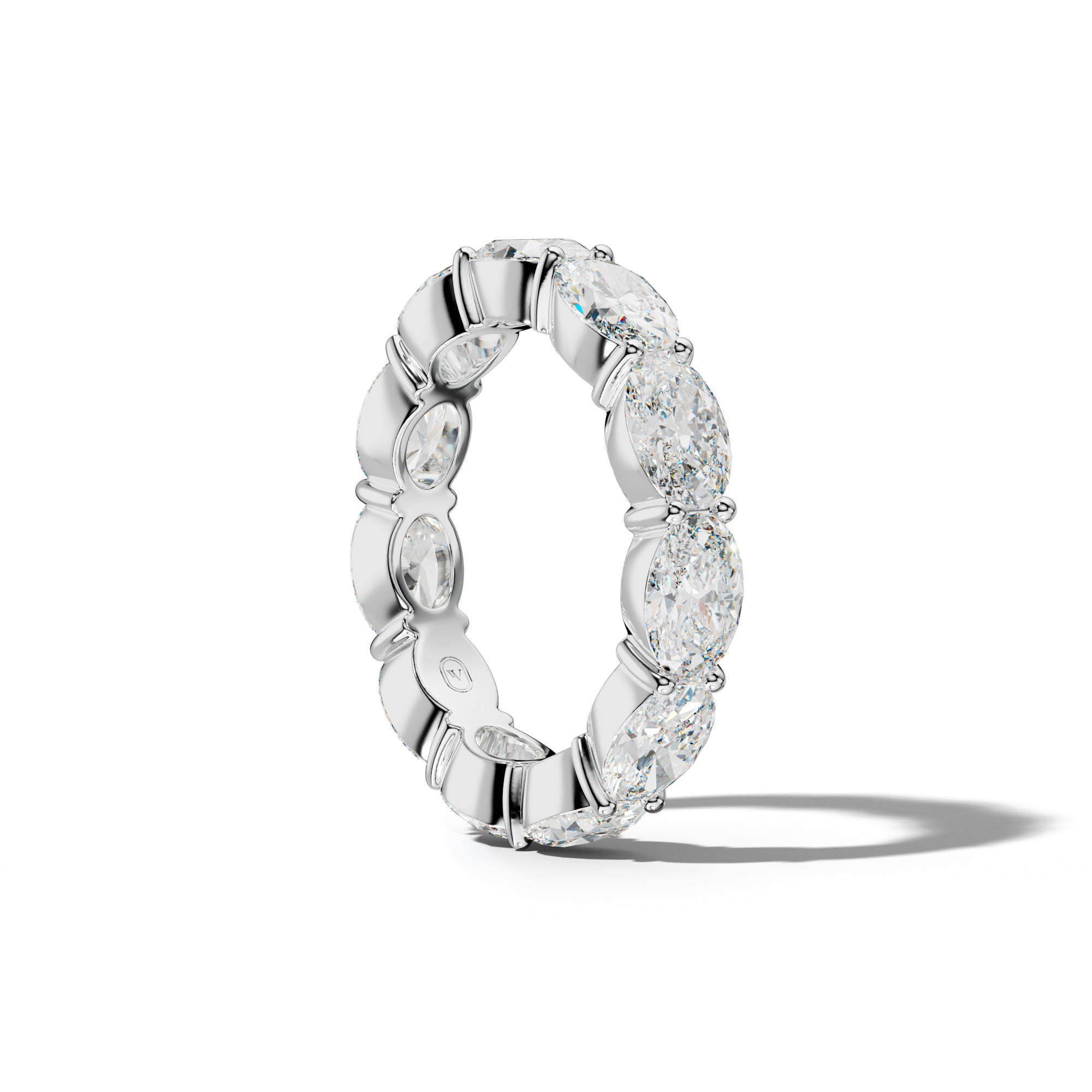 6.0 Carat East West Oval Diamond Eternity Band Shared Prong  Low-Set Design