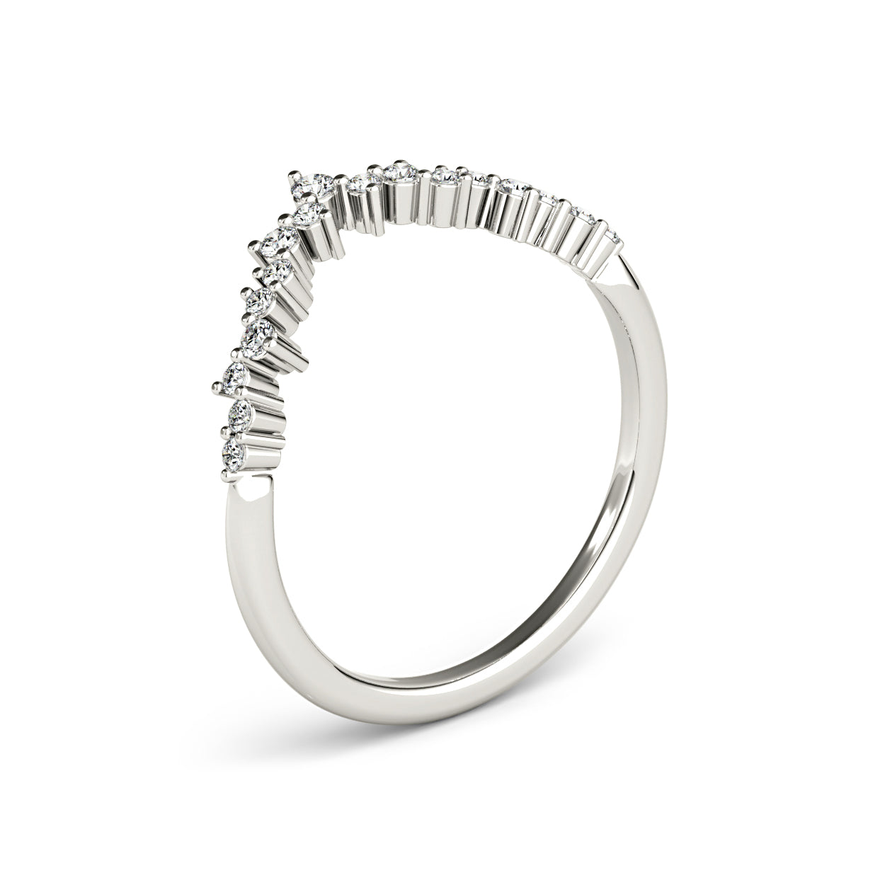 Round Diamond Curved Band-VIRABYANI