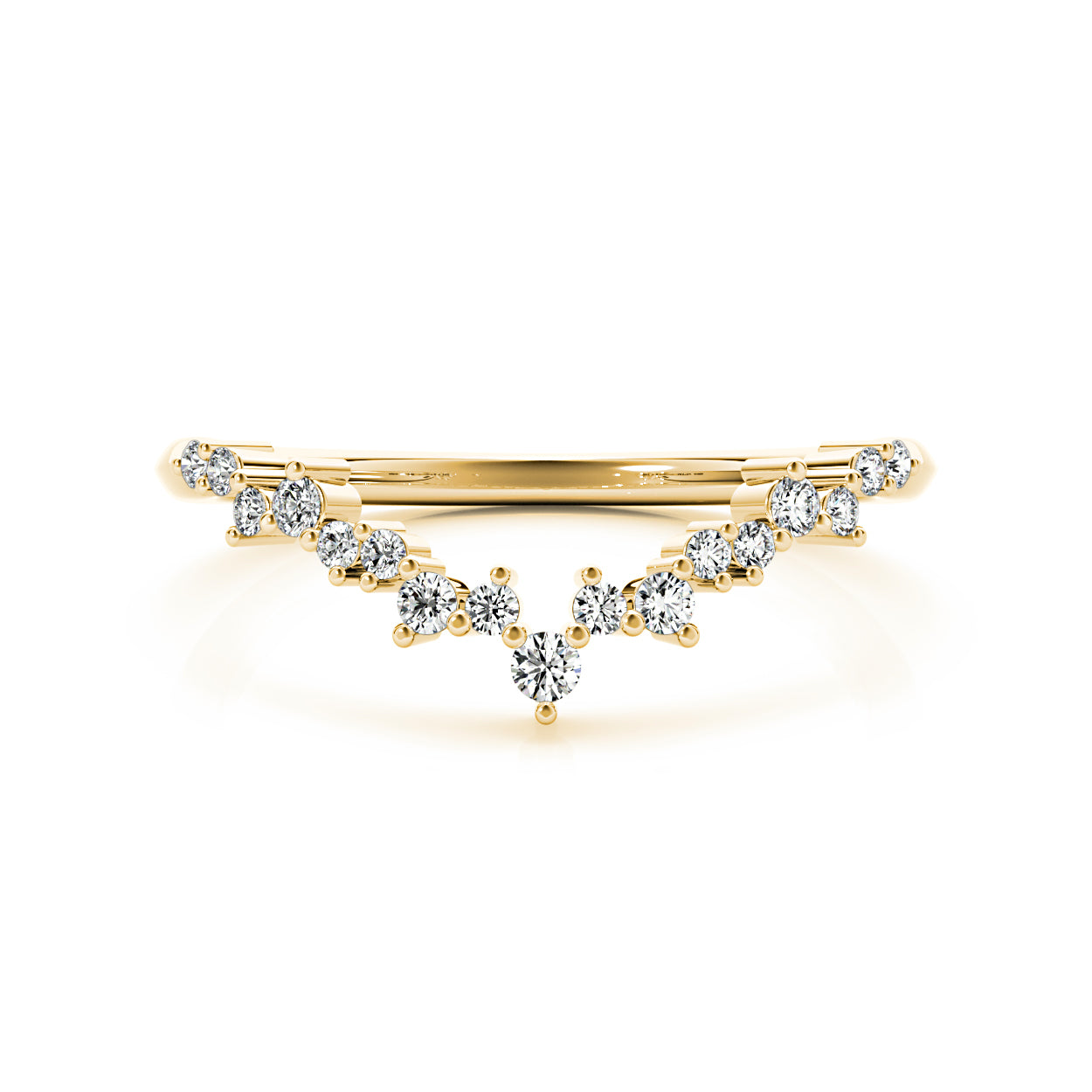 Round Diamond Curved Band-VIRABYANI