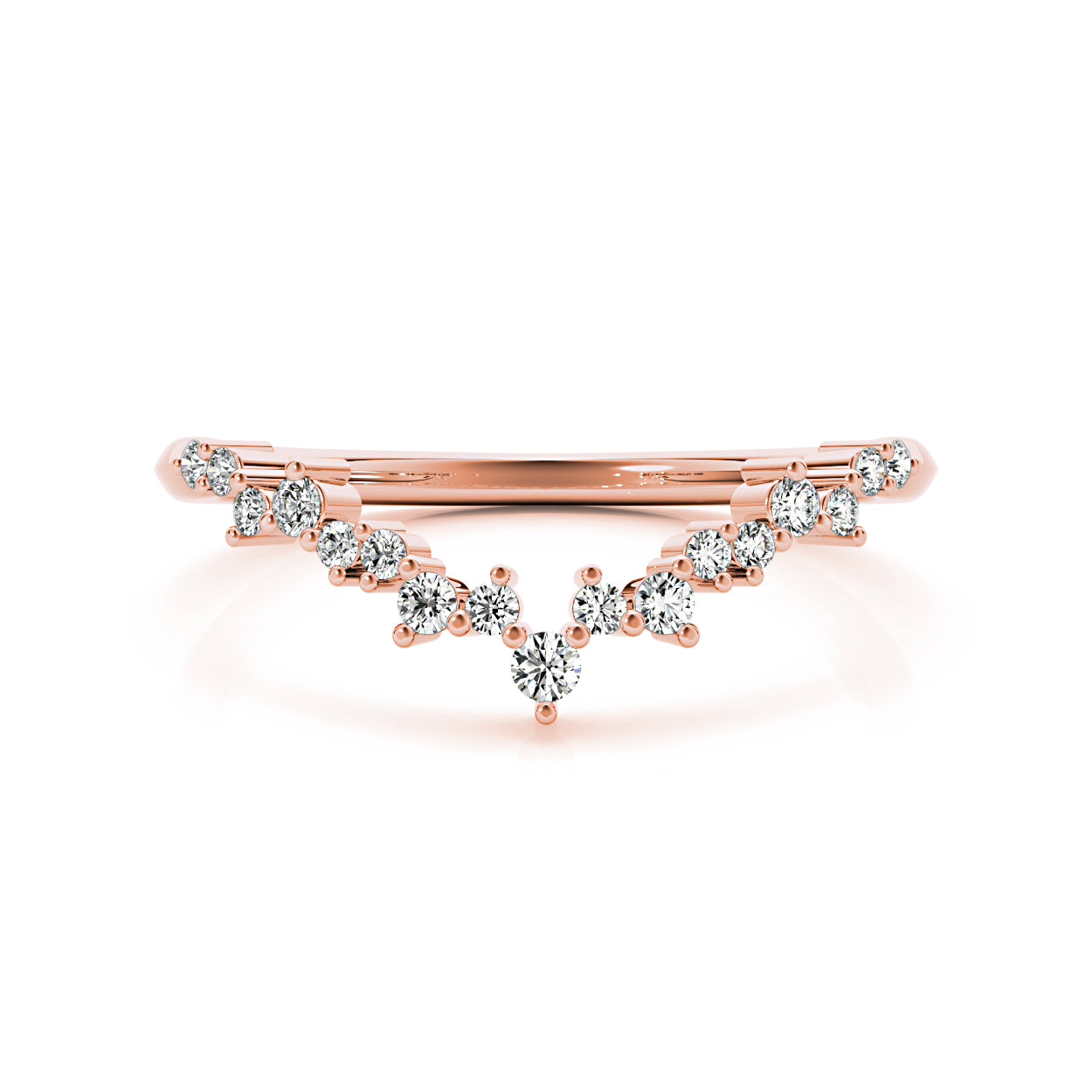 Round Diamond Curved Band-VIRABYANI