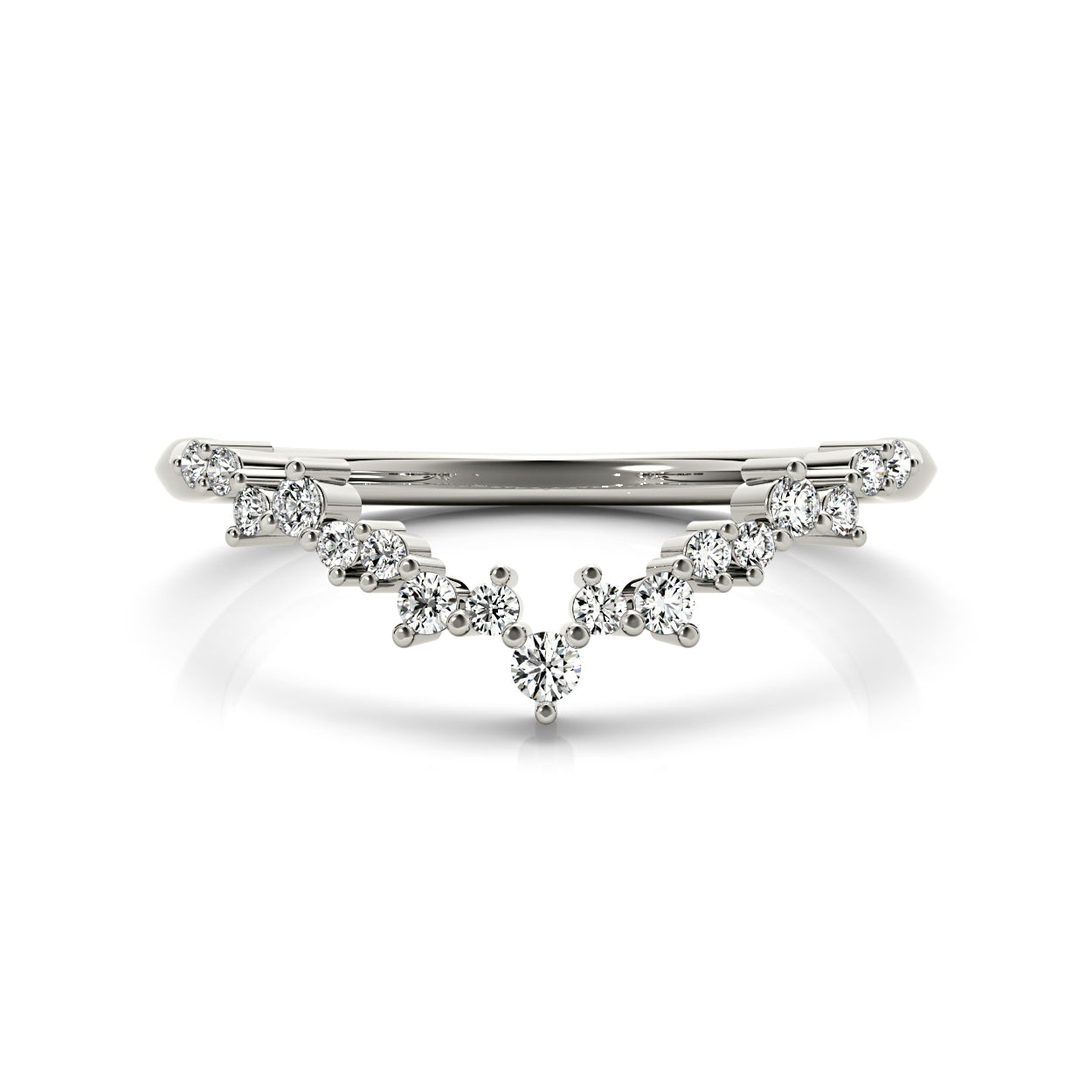 Round Diamond Curved Band-VIRABYANI