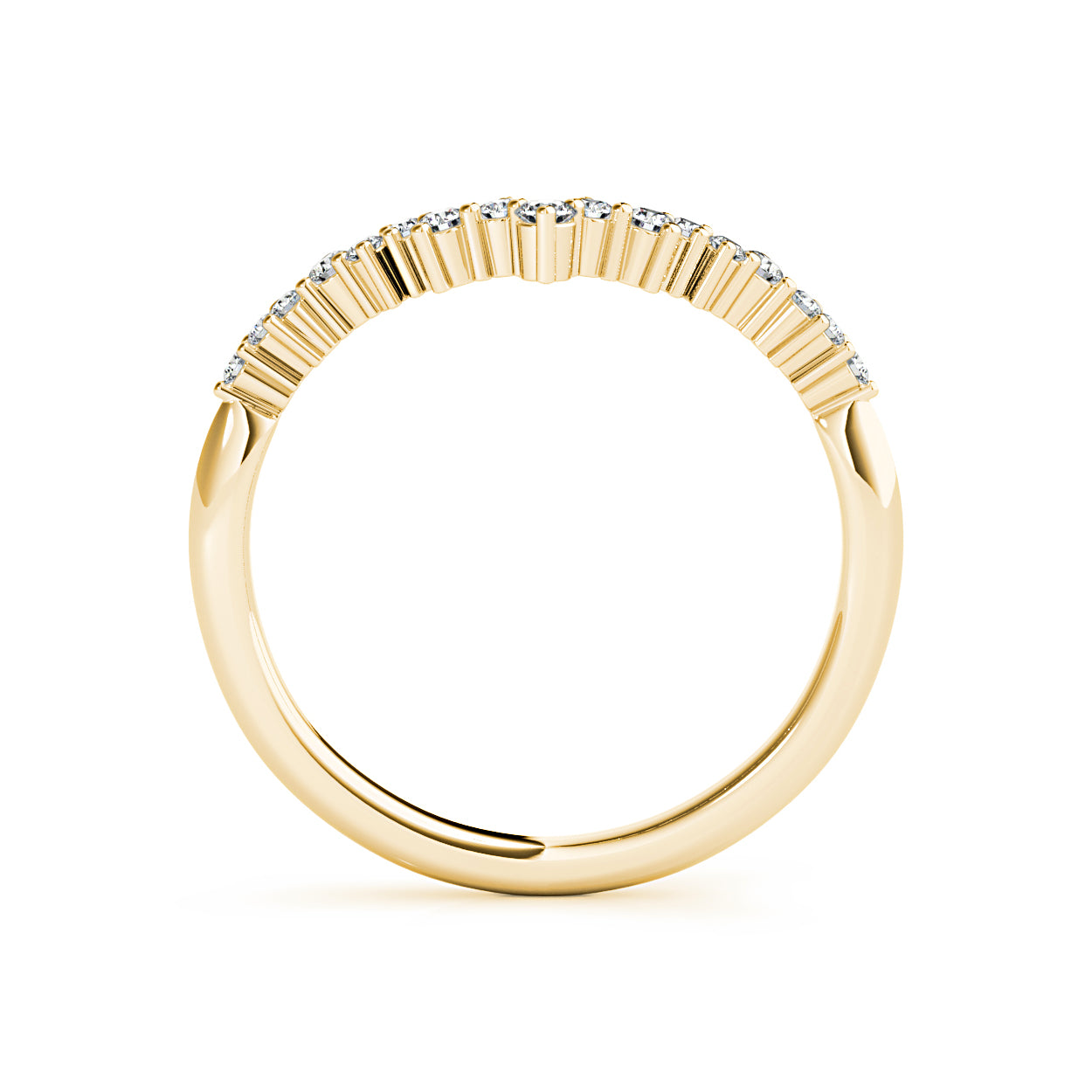 Round Diamond Curved Band-VIRABYANI