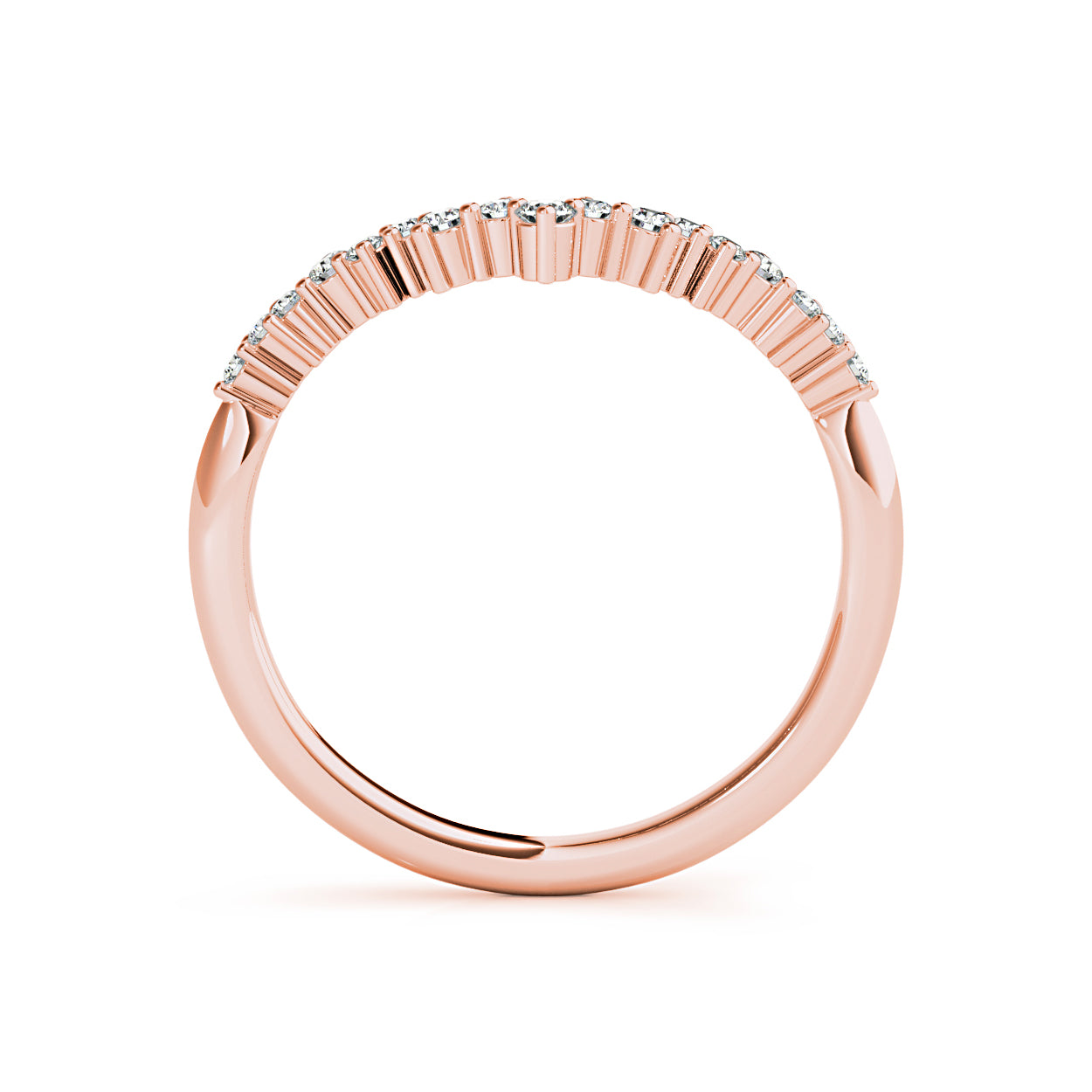 Round Diamond Curved Band-VIRABYANI