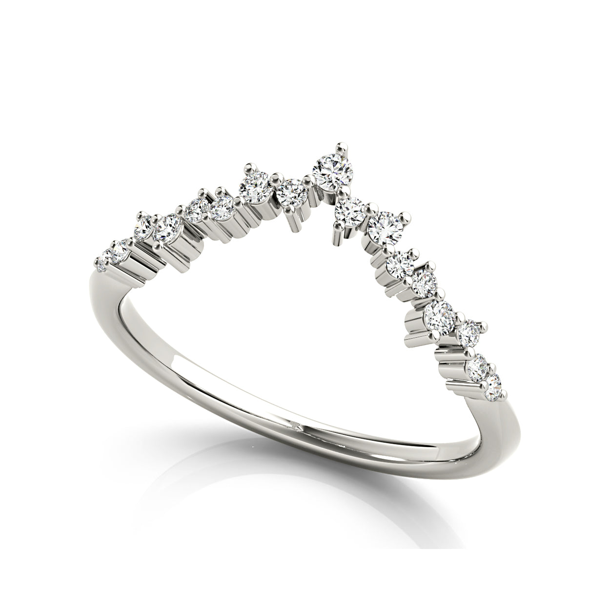 Round Diamond Curved Band-VIRABYANI