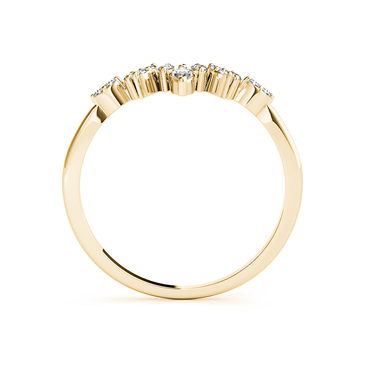Round And Marquise Diamond Crown Style Band-VIRABYANI