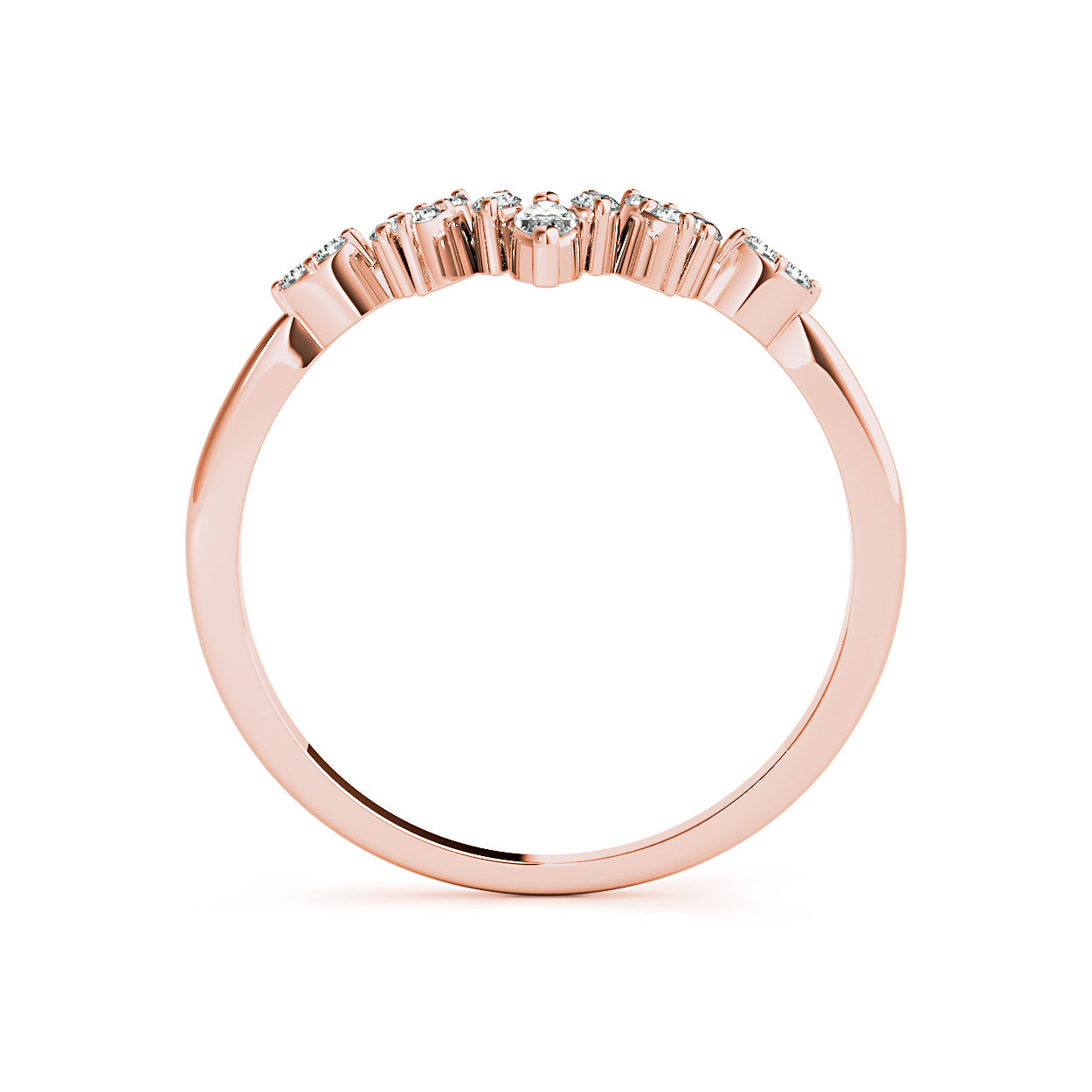 Round And Marquise Diamond Crown Style Band-VIRABYANI