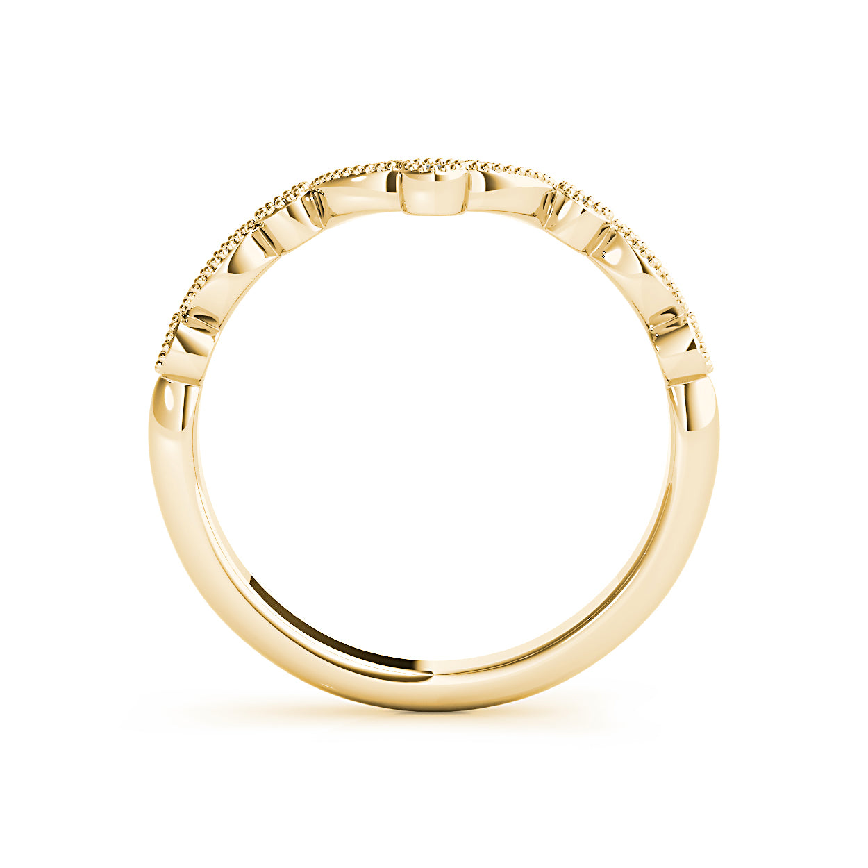 Round Diamond Vintage Inspired Curved Band-VIRABYANI
