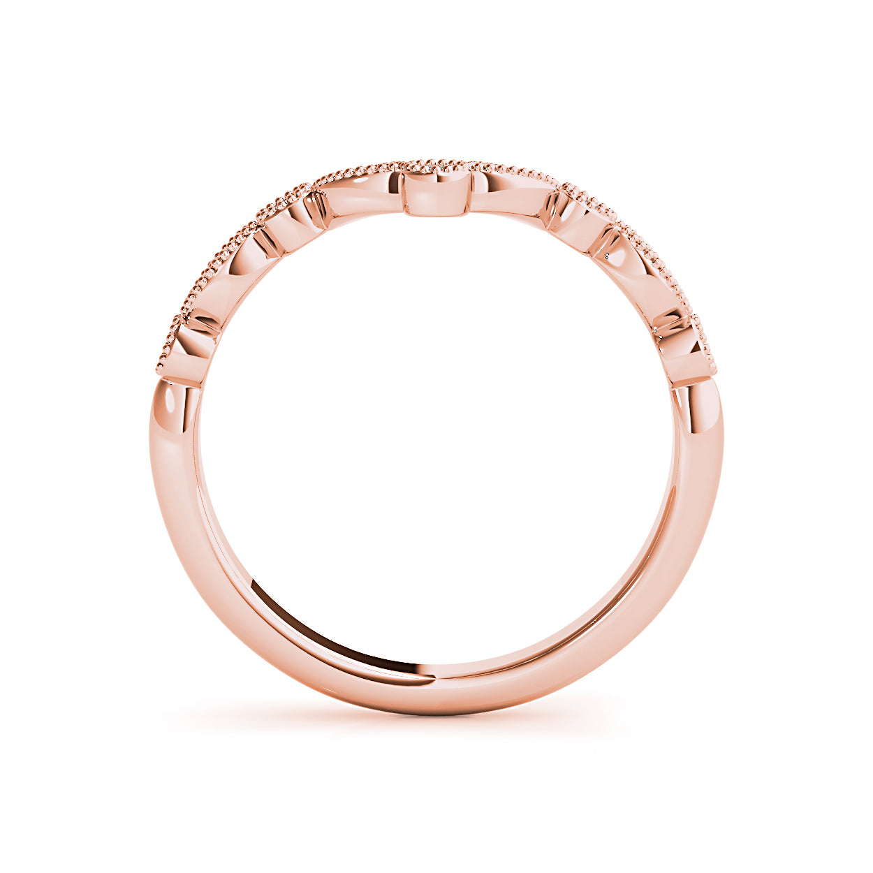 Round Diamond Vintage Inspired Curved Band-VIRABYANI