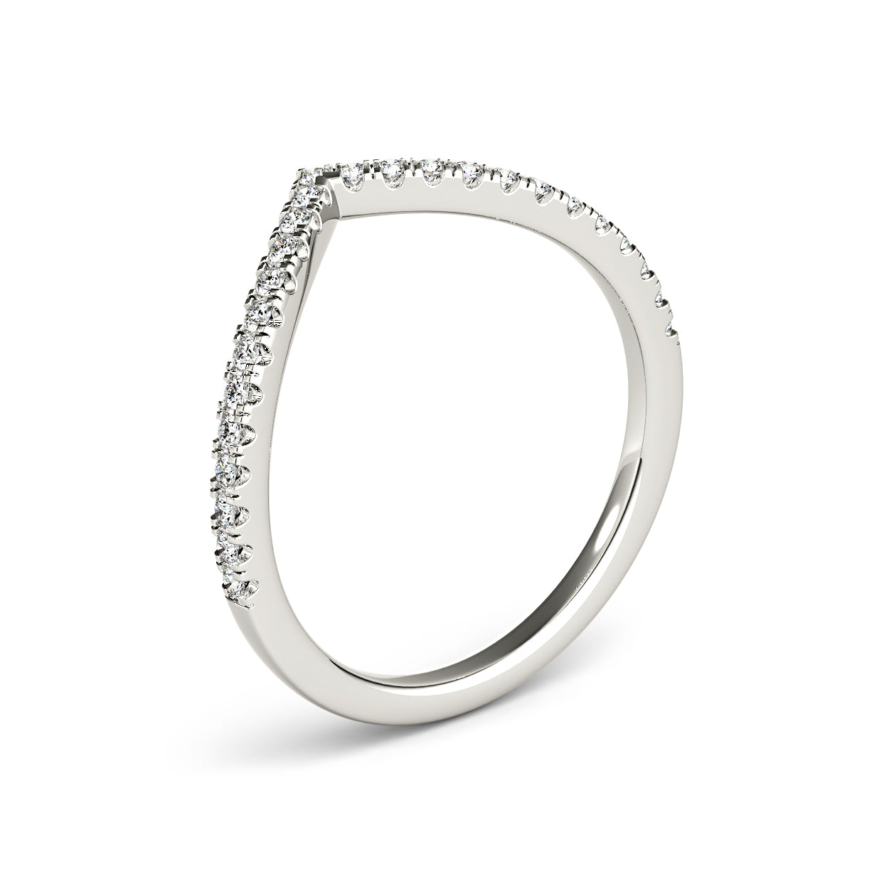 Round Diamond V Shape Curved Band-VIRABYANI