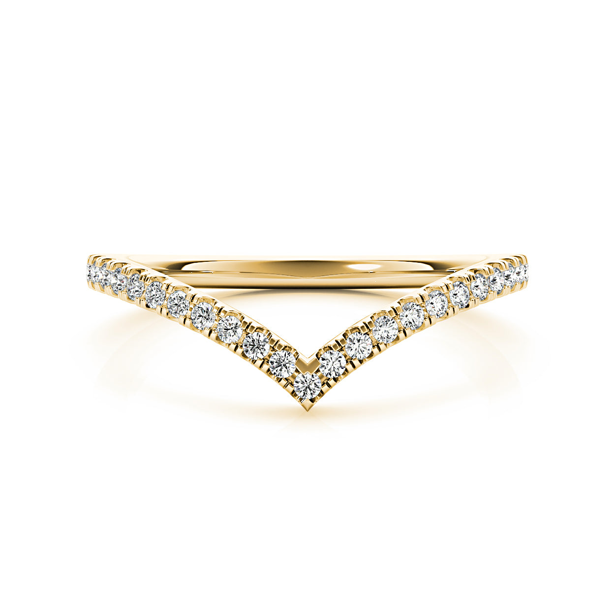 Round Diamond V Shape Curved Band-VIRABYANI