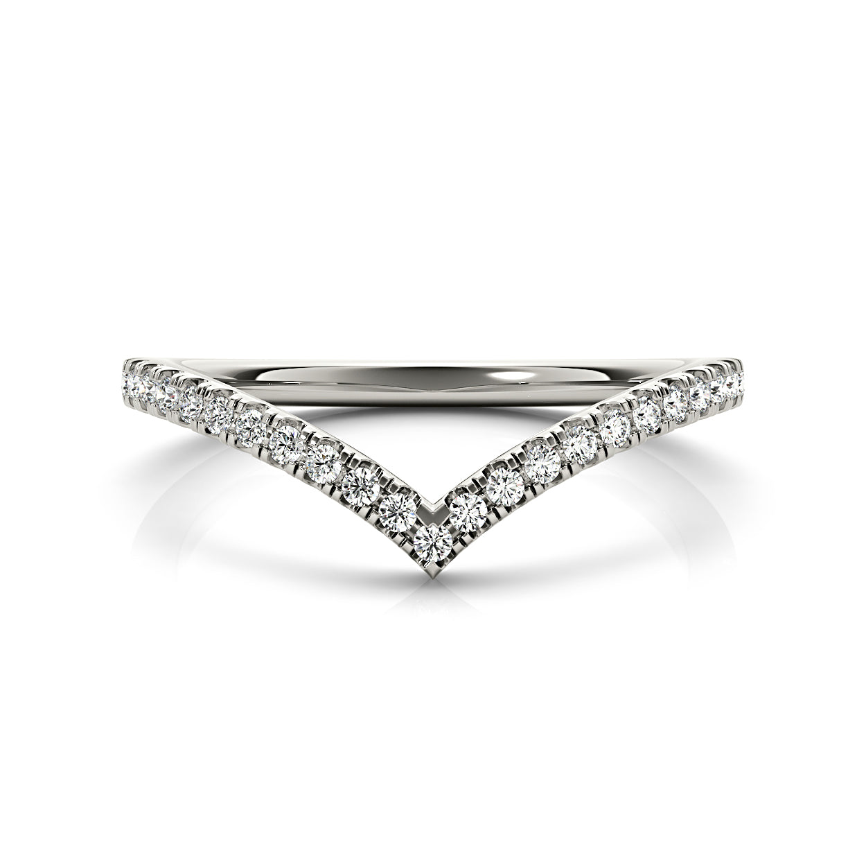 Round Diamond V Shape Curved Band-VIRABYANI