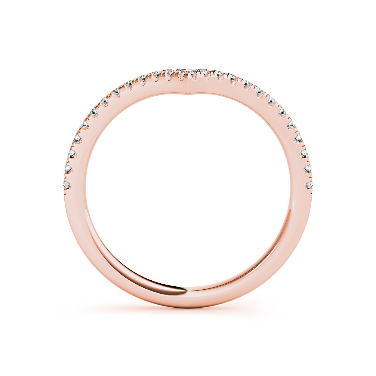 Round Diamond V Shape Curved Band-VIRABYANI