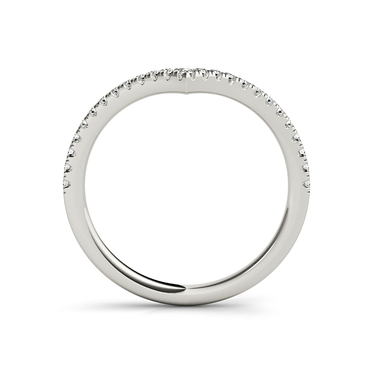 Round Diamond V Shape Curved Band-VIRABYANI