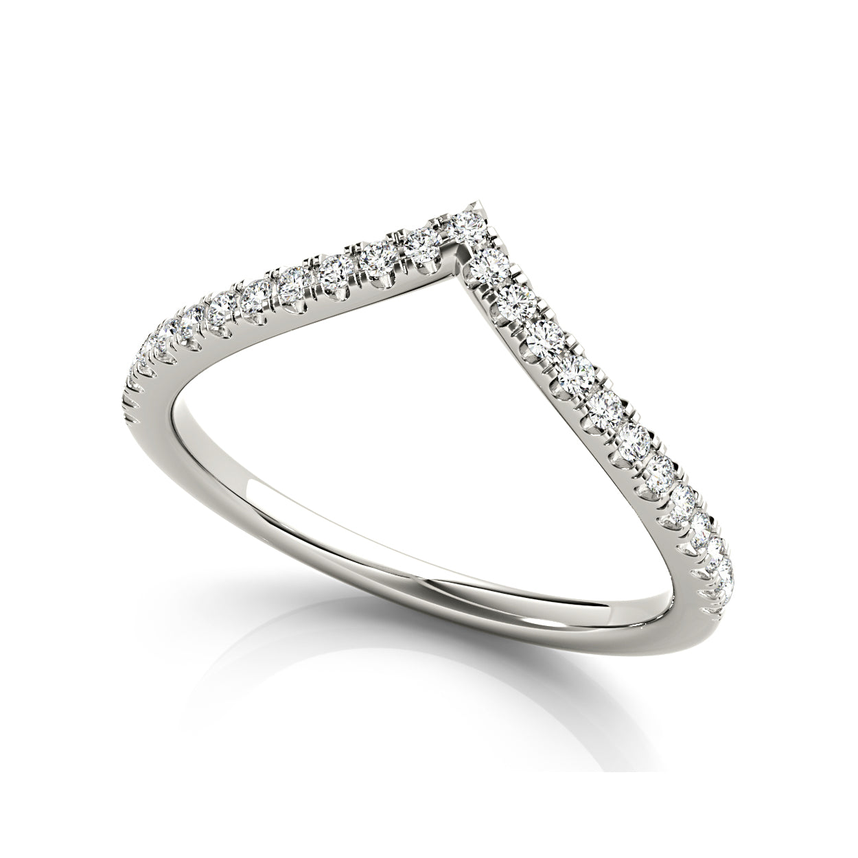 Round Diamond V Shape Curved Band-VIRABYANI