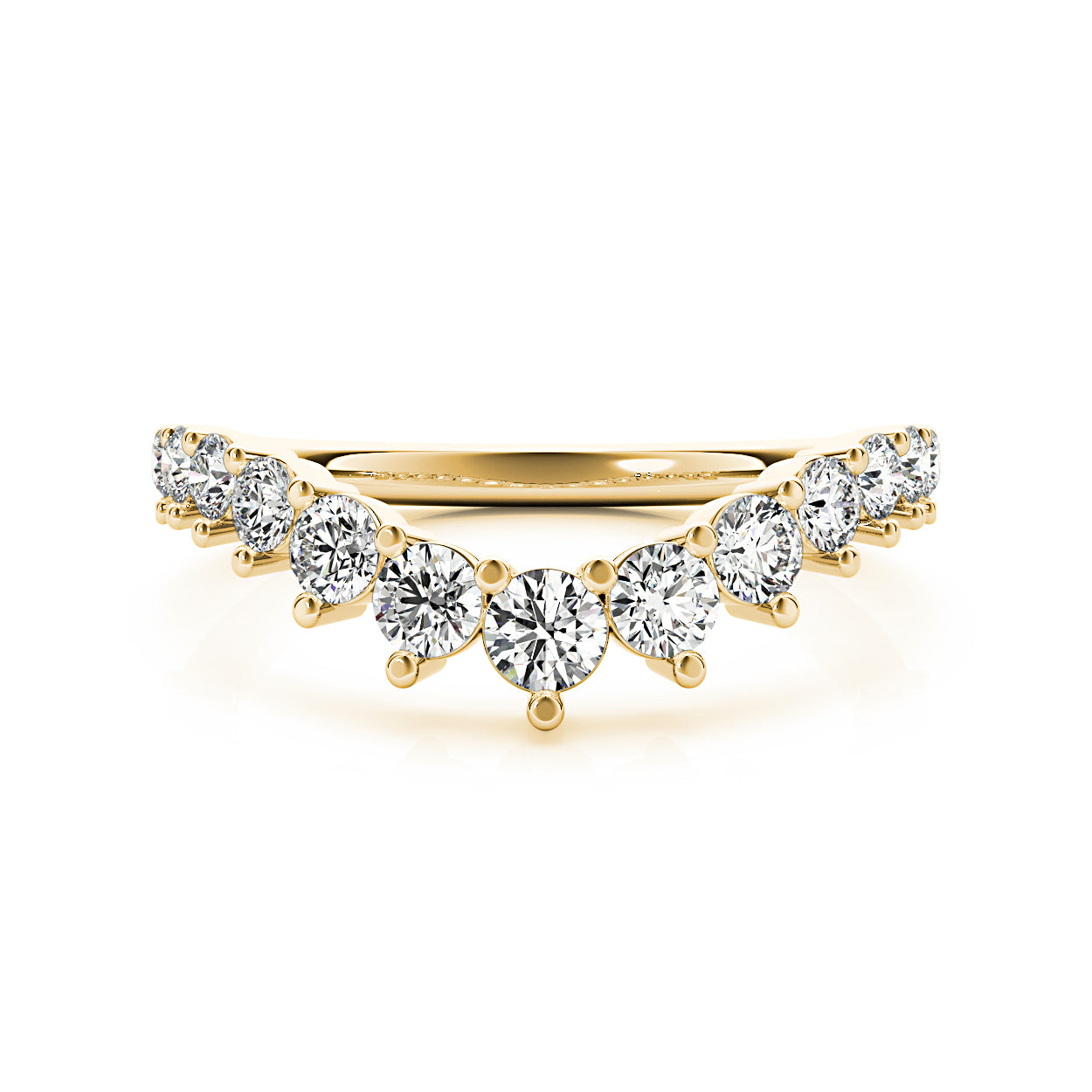 Round Diamond Graduating Curved Band-VIRABYANI